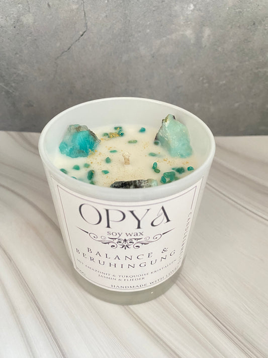 Kristallkerze " Balance & Beruhigung " , in dem Duft Jasmin & Flieder