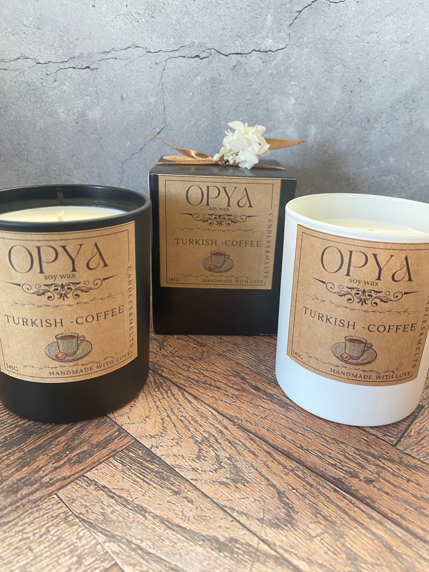 Turkish Coffee – Handgegossene Sojawachs Duftkerze | Orientalischer Kaffee-Duft | 145 g