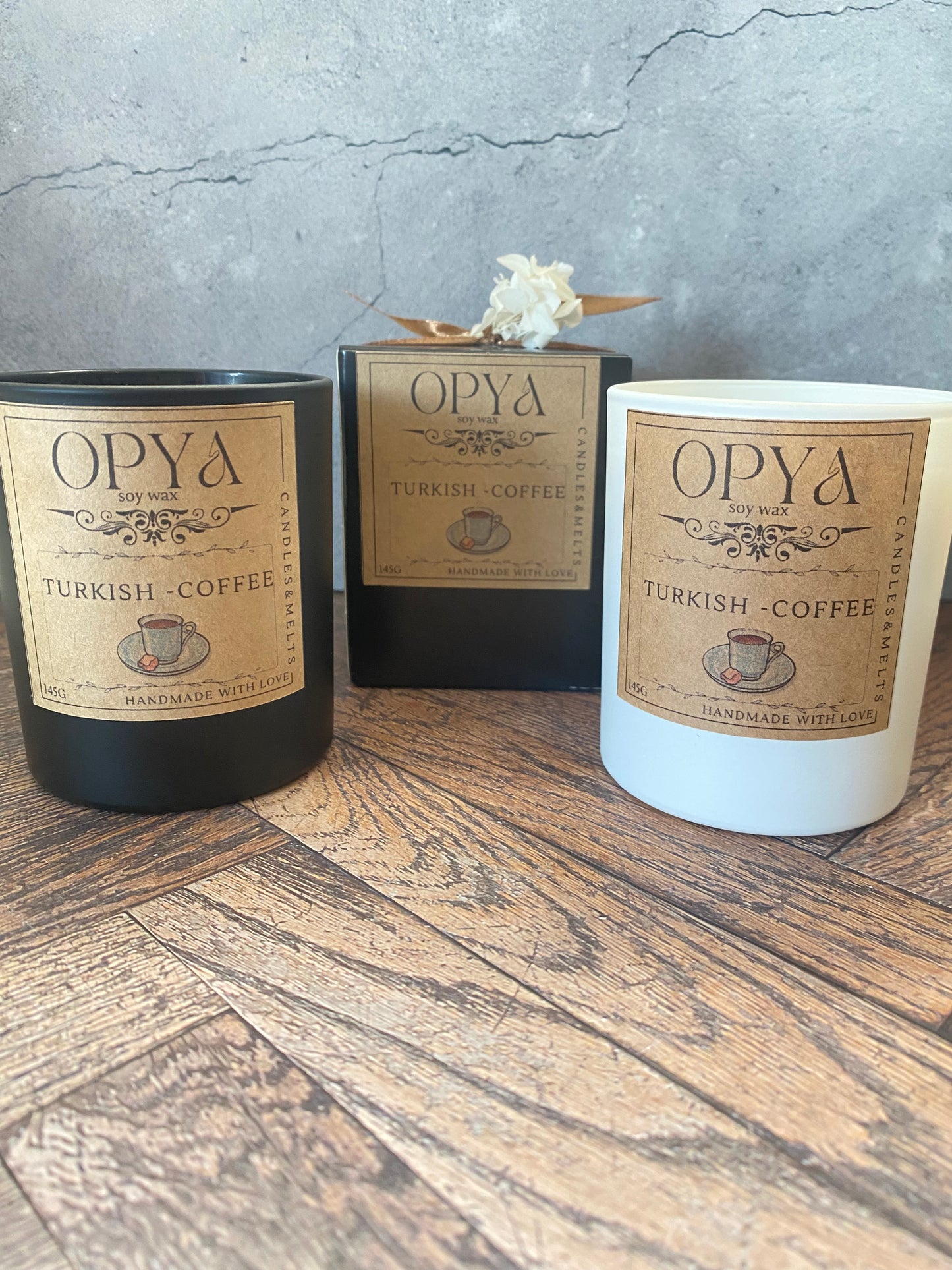 Turkish Coffee – Handgegossene Sojawachs Duftkerze | Orientalischer Kaffee-Duft | 145 g