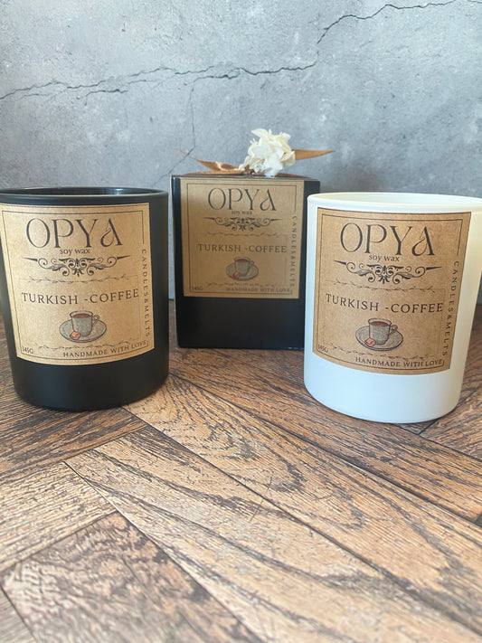 Turkish Coffee – Handgegossene Sojawachs Duftkerze | Orientalischer Kaffee-Duft | 145 g