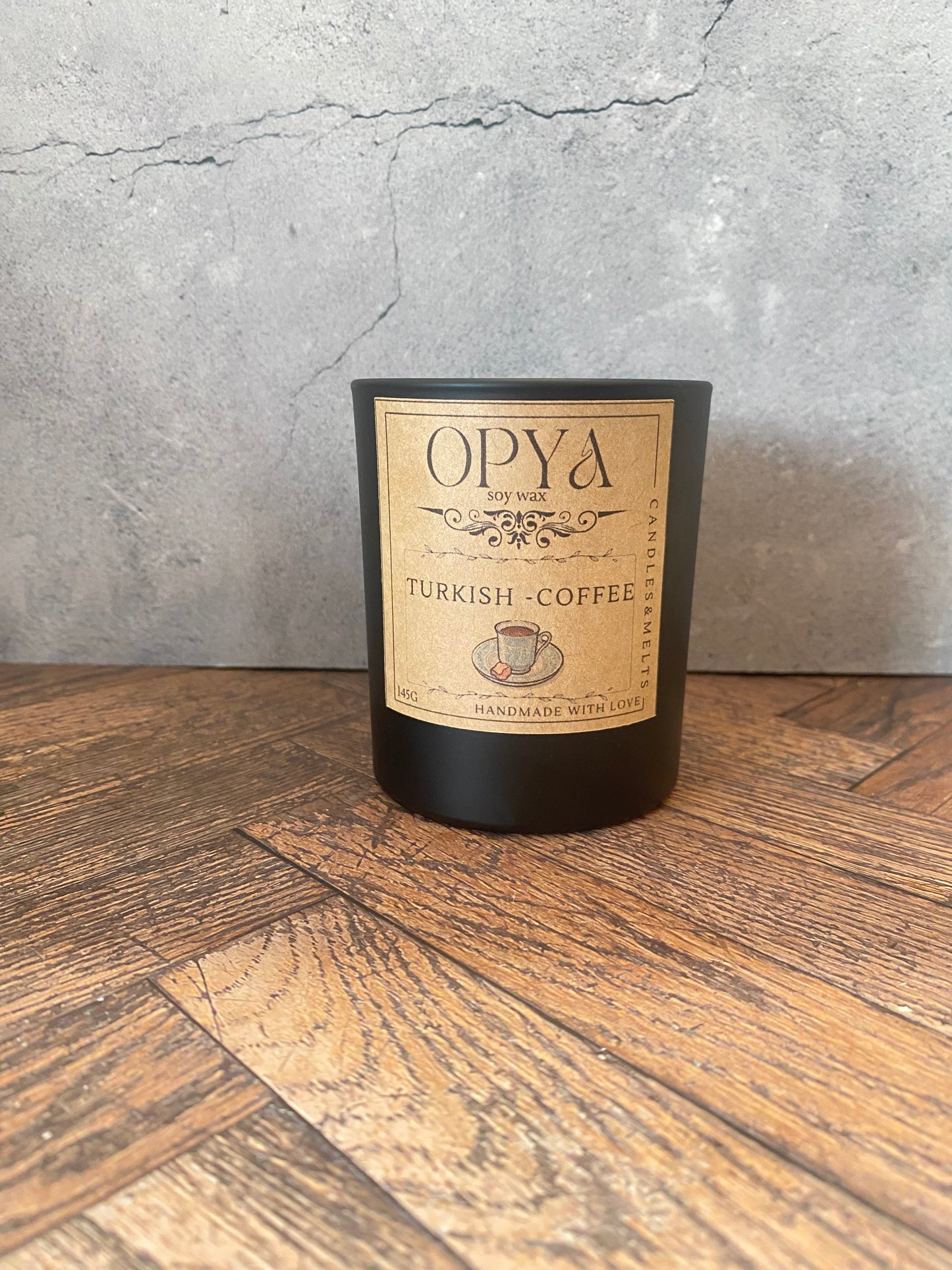 Turkish Coffee – Handgegossene Sojawachs Duftkerze | Orientalischer Kaffee-Duft | 145 g