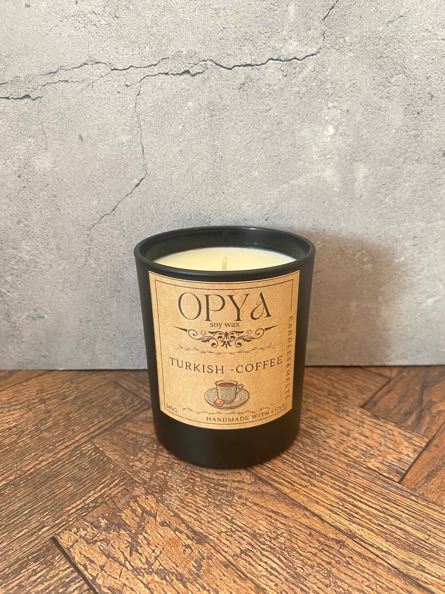 Turkish Coffee – Handgegossene Sojawachs Duftkerze | Orientalischer Kaffee-Duft | 145 g