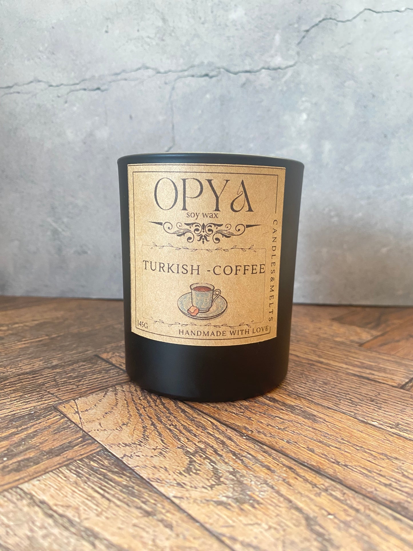 Turkish Coffee – Handgegossene Sojawachs Duftkerze | Orientalischer Kaffee-Duft | 145 g