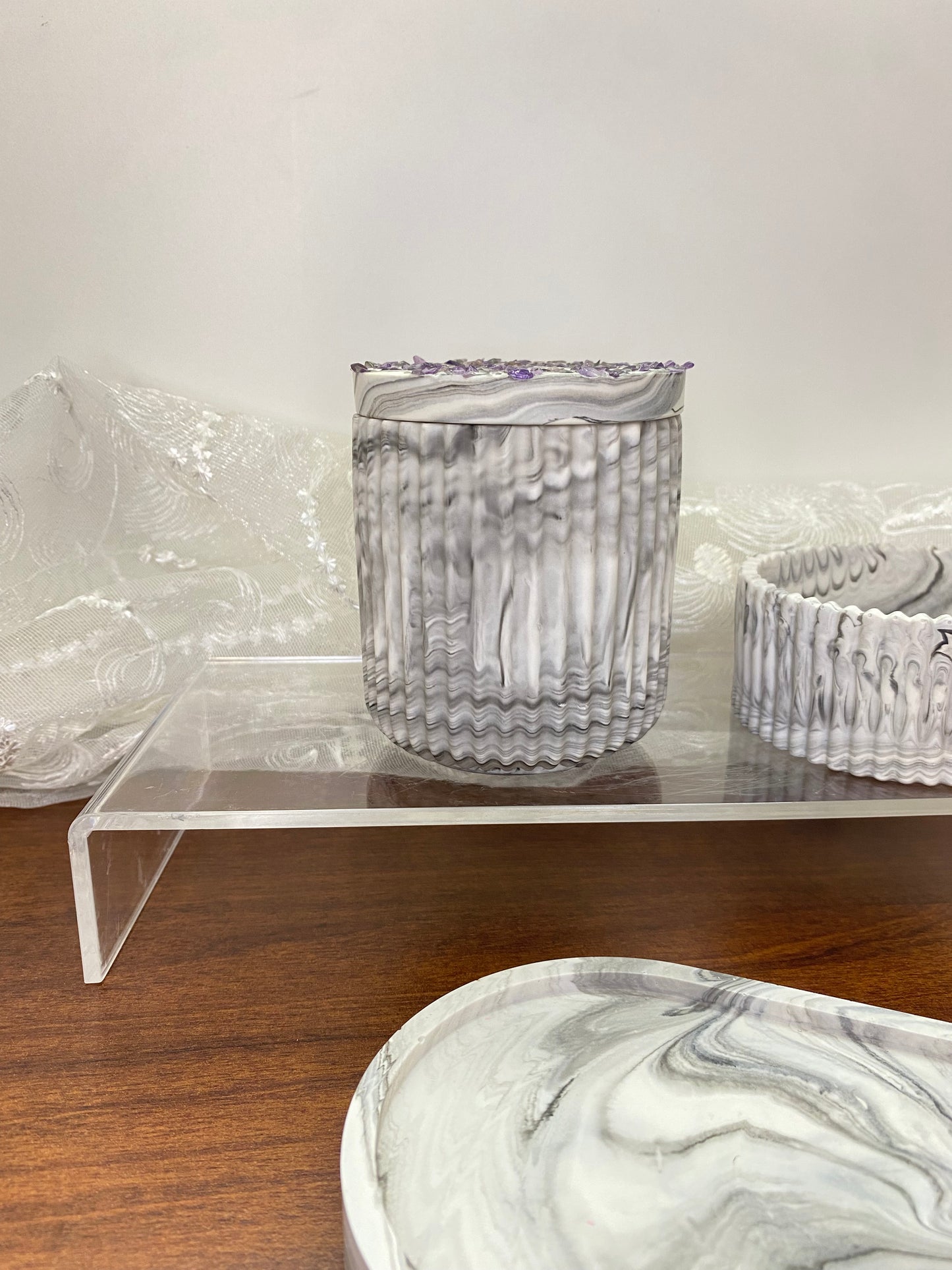 Handgemachtes Jesin Deko Set mit optionalem Amethyst Deckel