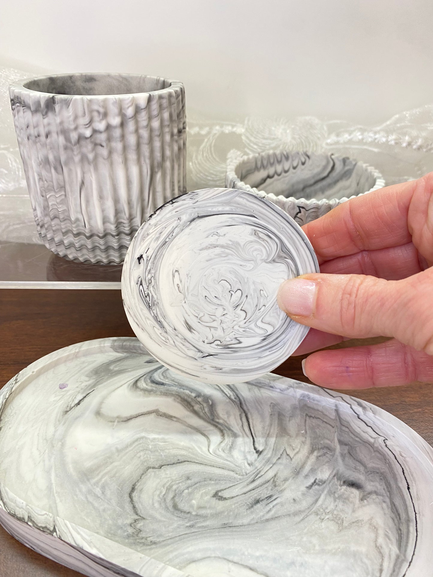 Handgemachtes Jesin Deko Set mit optionalem Amethyst Deckel