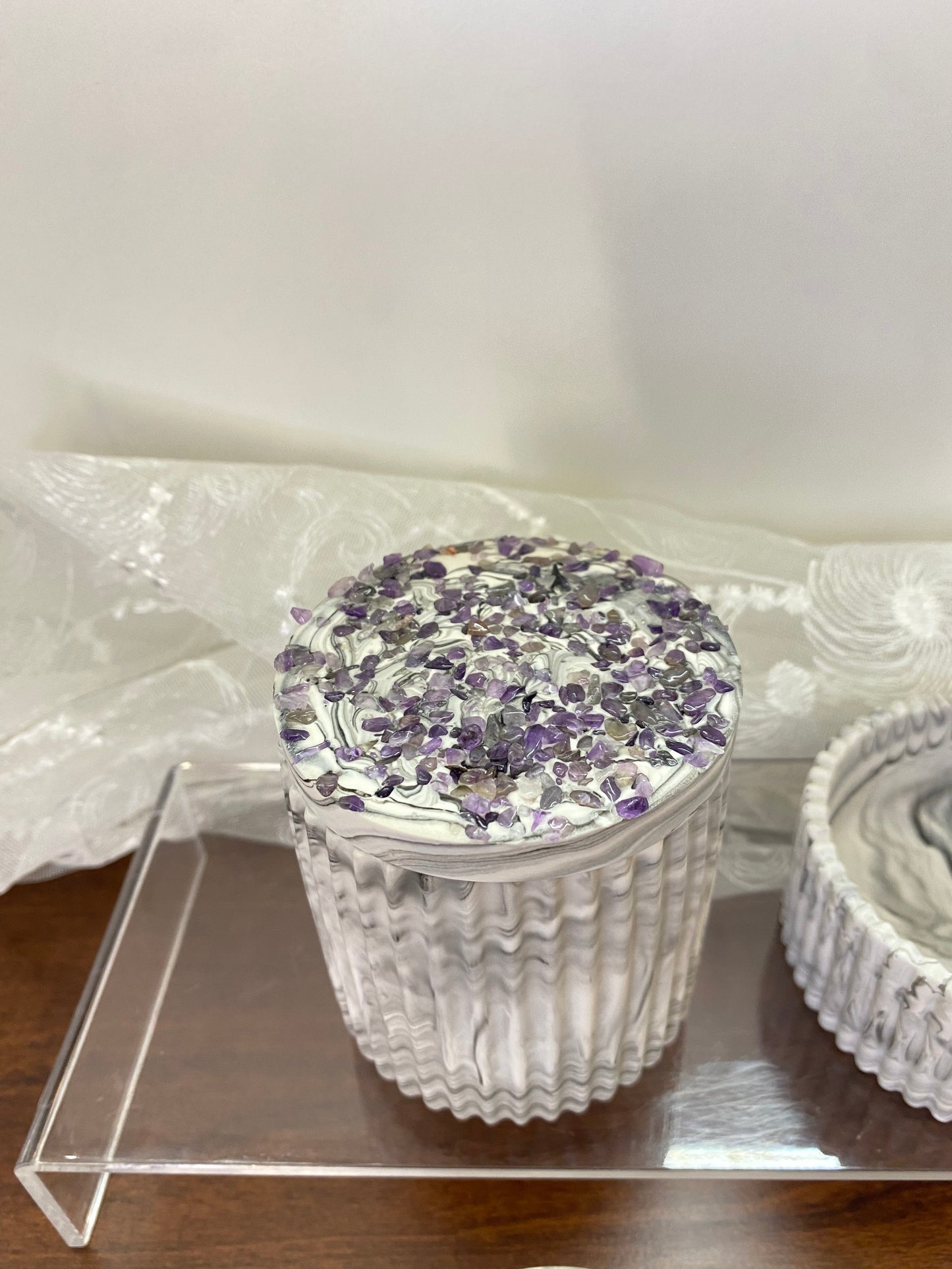 Handgemachtes Jesin Deko Set mit optionalem Amethyst Deckel