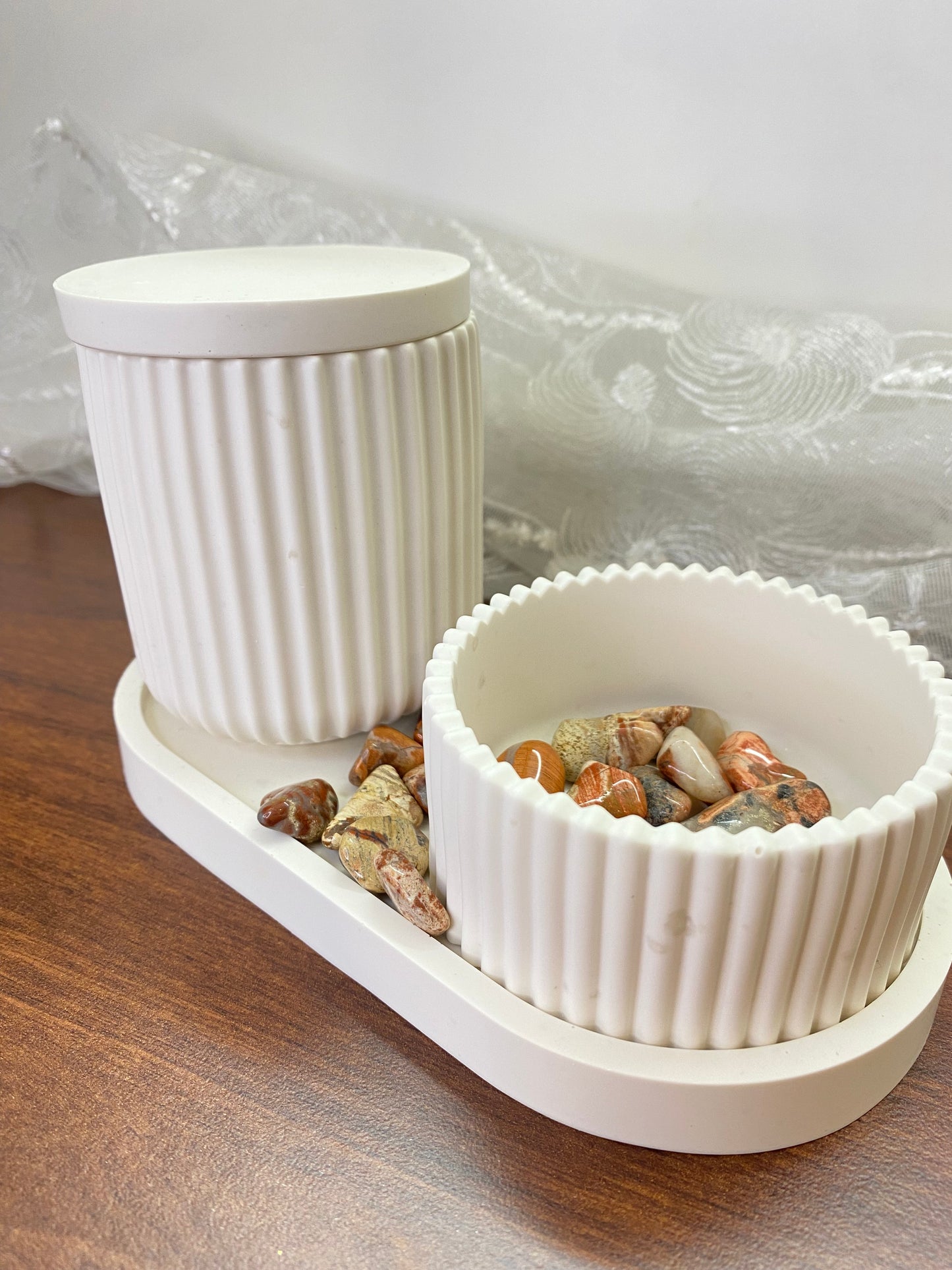 Handgemachtes Jesin Deko Set mit optionalem Amethyst Deckel