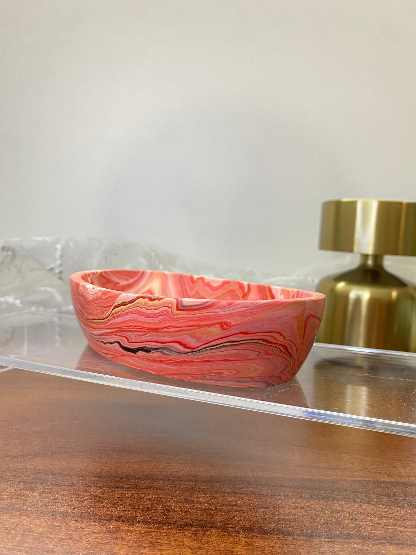 " SPICY KISS " | Handgemachtes Jesin Schälchen in Rot – Stilvolle Wohnungsdeko