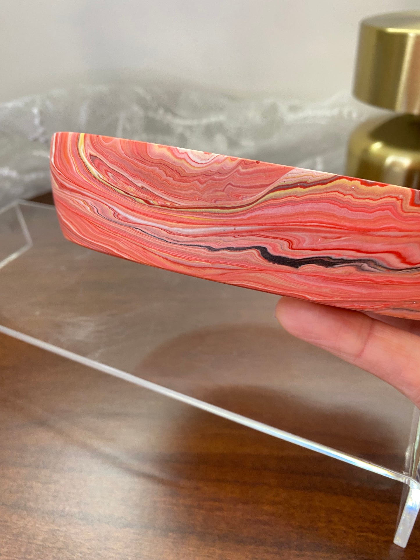 " SPICY KISS " | Handgemachtes Jesin Schälchen in Rot – Stilvolle Wohnungsdeko