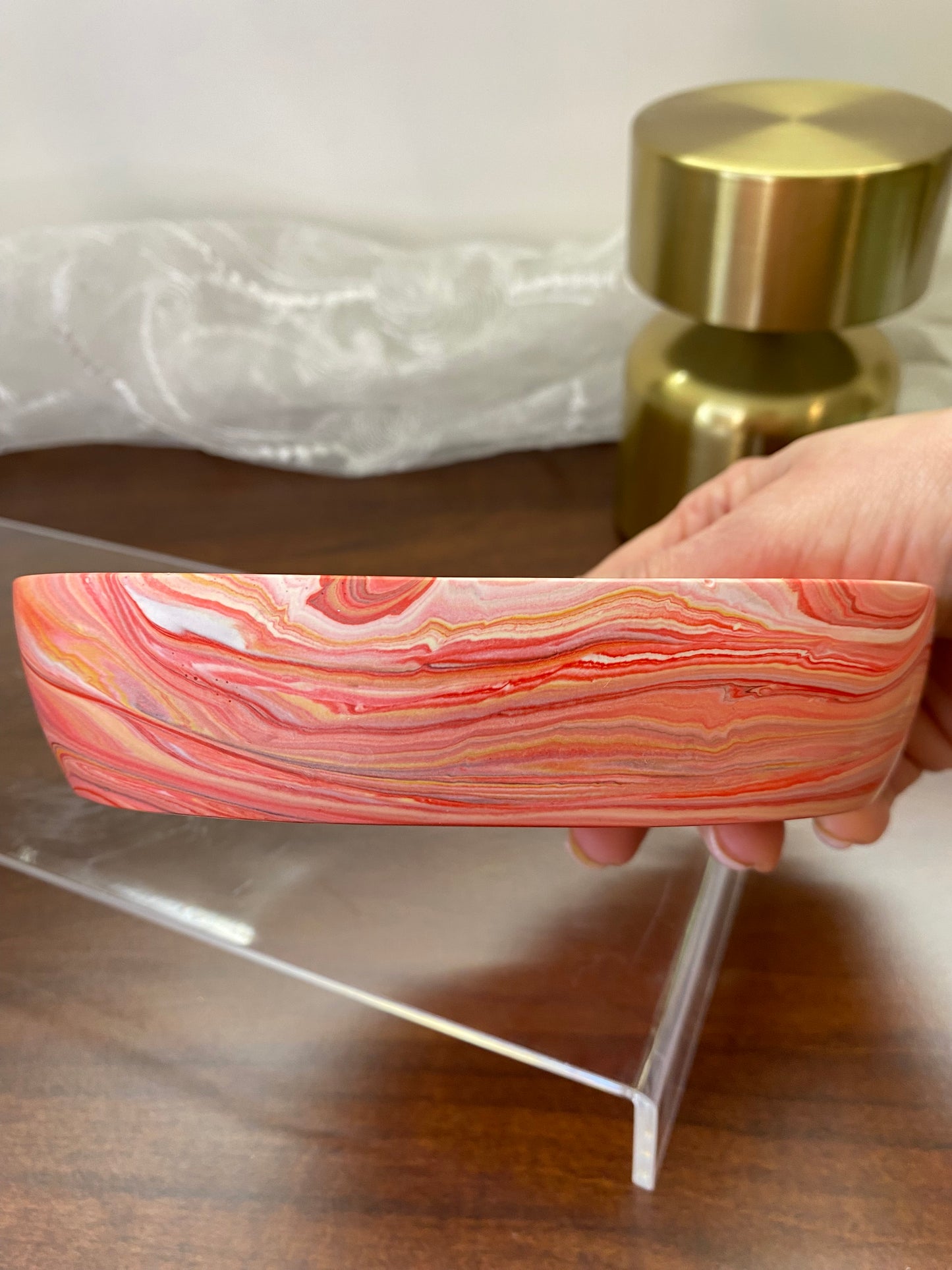 " SPICY KISS " | Handgemachtes Jesin Schälchen in Rot – Stilvolle Wohnungsdeko