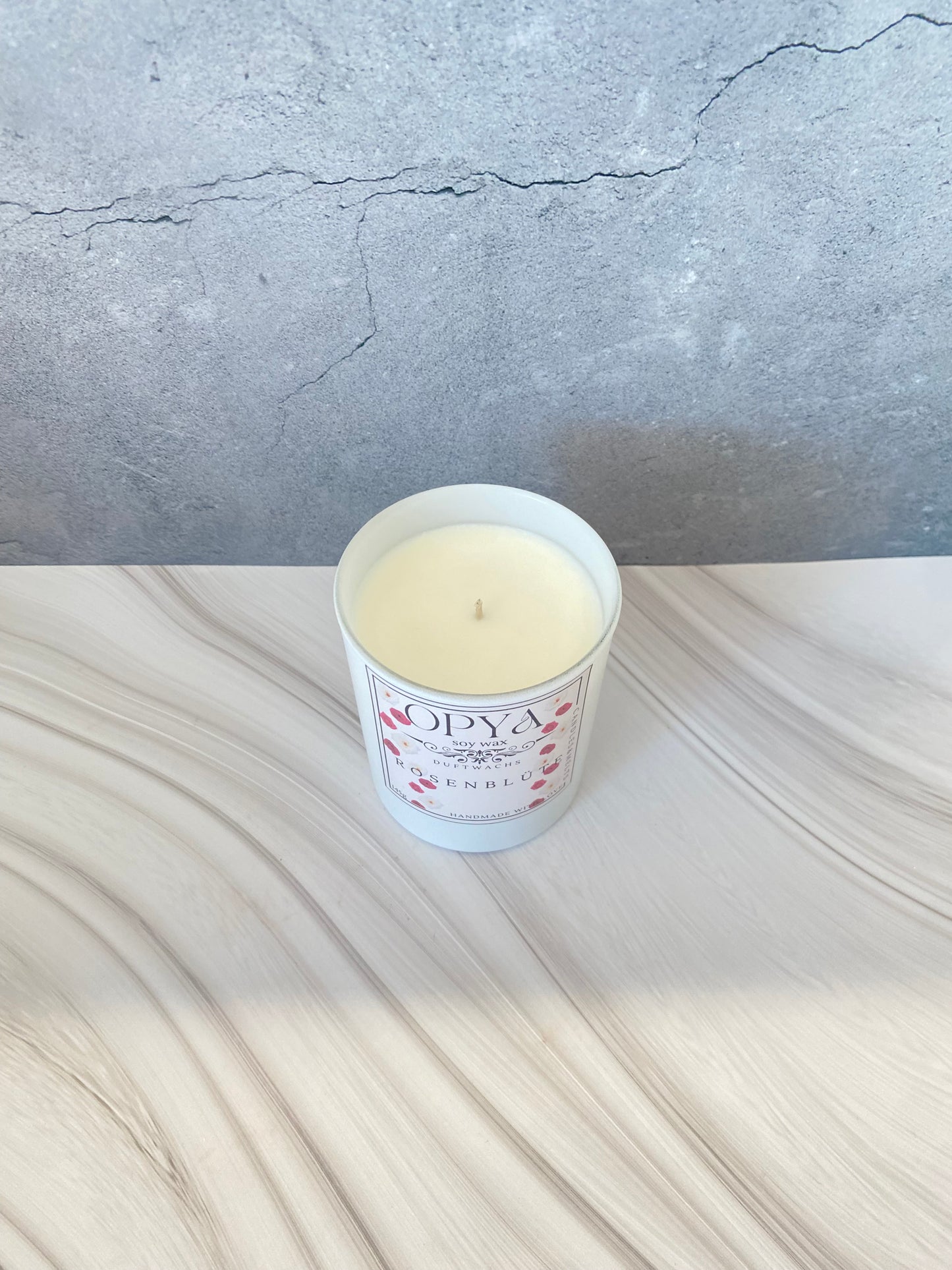 Handgegossene Duftkerze " Rosenblüte " aus Sojawachs | Rose Blossom