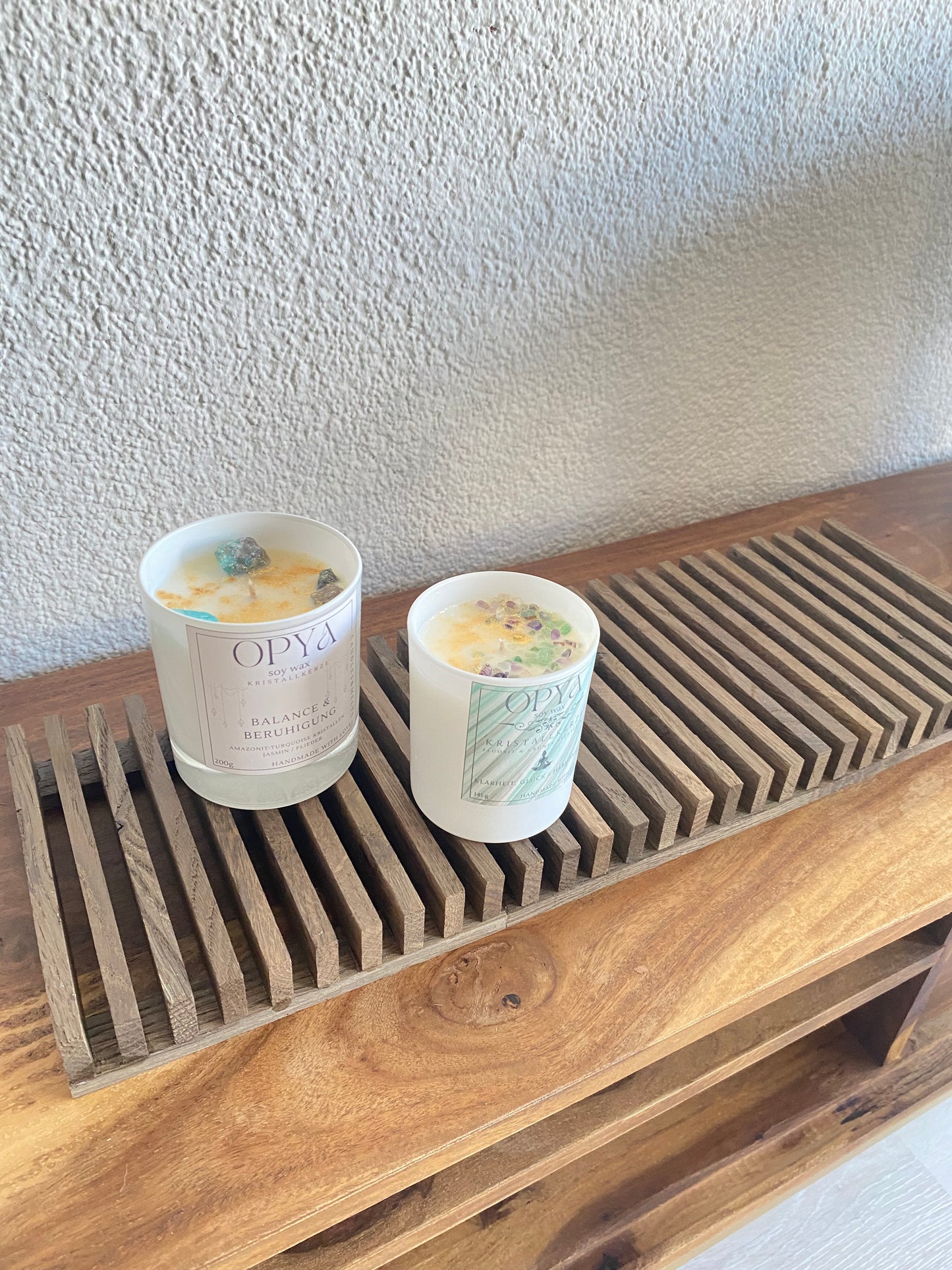 Handgefertigtes Holztablett aus Massivholz – Minimalistischer Kerzenuntersteller