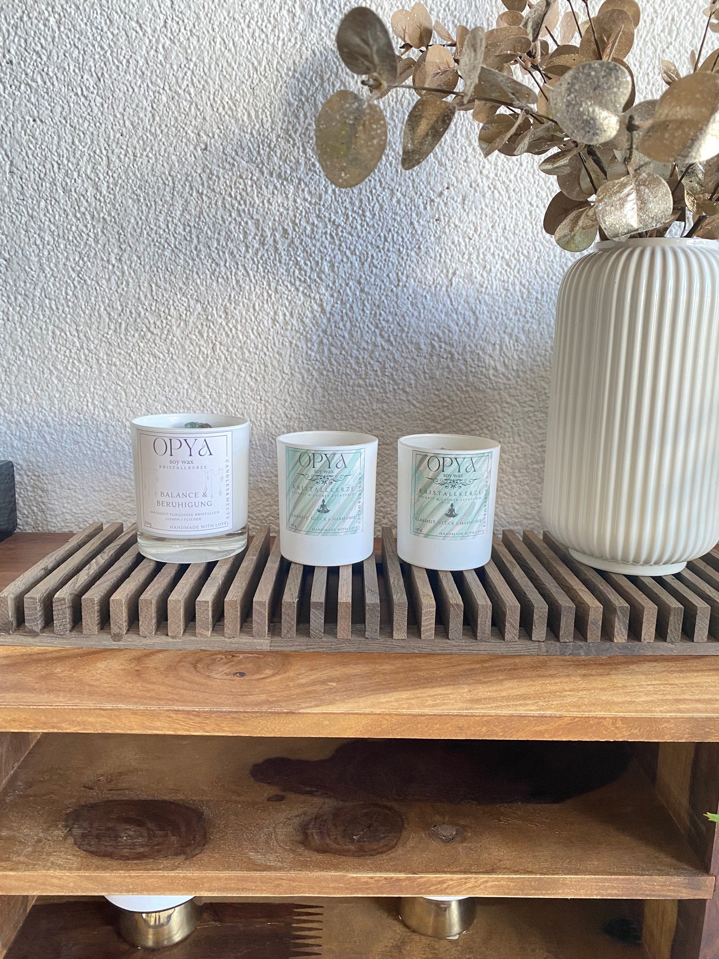 Handgefertigtes Holztablett aus Massivholz – Minimalistischer Kerzenuntersteller