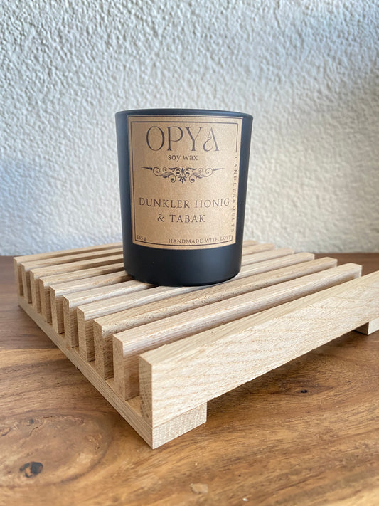 Handgefertigtes Holztablett aus Massivholz – Minimalistischer Kerzenuntersteller