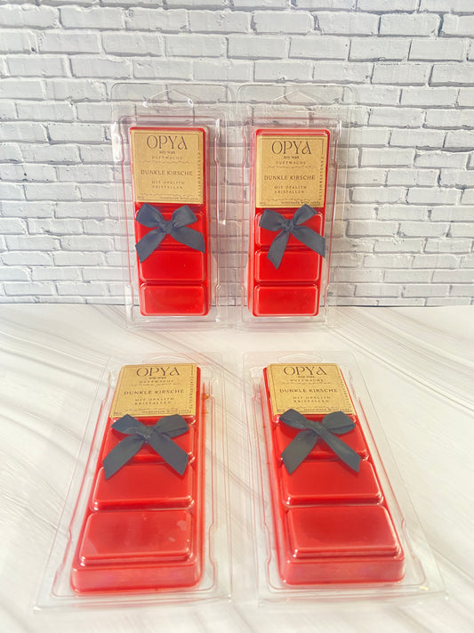 Melts / Duftwachs für Duftlampe  - Dunkle Kirsche, mit  Opalith Kristallen,50 g