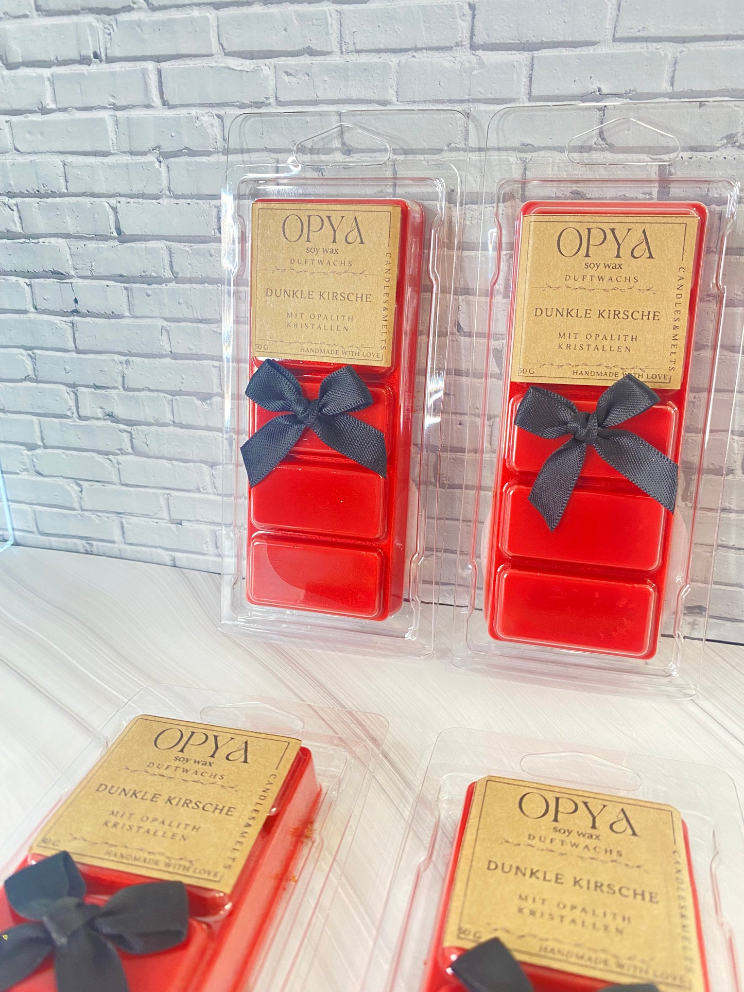 Melts / Duftwachs für Duftlampe  - Dunkle Kirsche, mit  Opalith Kristallen,50 g