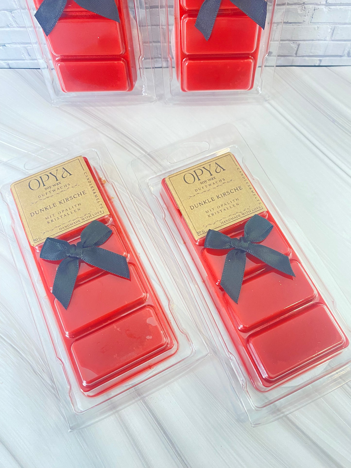 Melts / Duftwachs für Duftlampe  - Dunkle Kirsche, mit  Opalith Kristallen,50 g