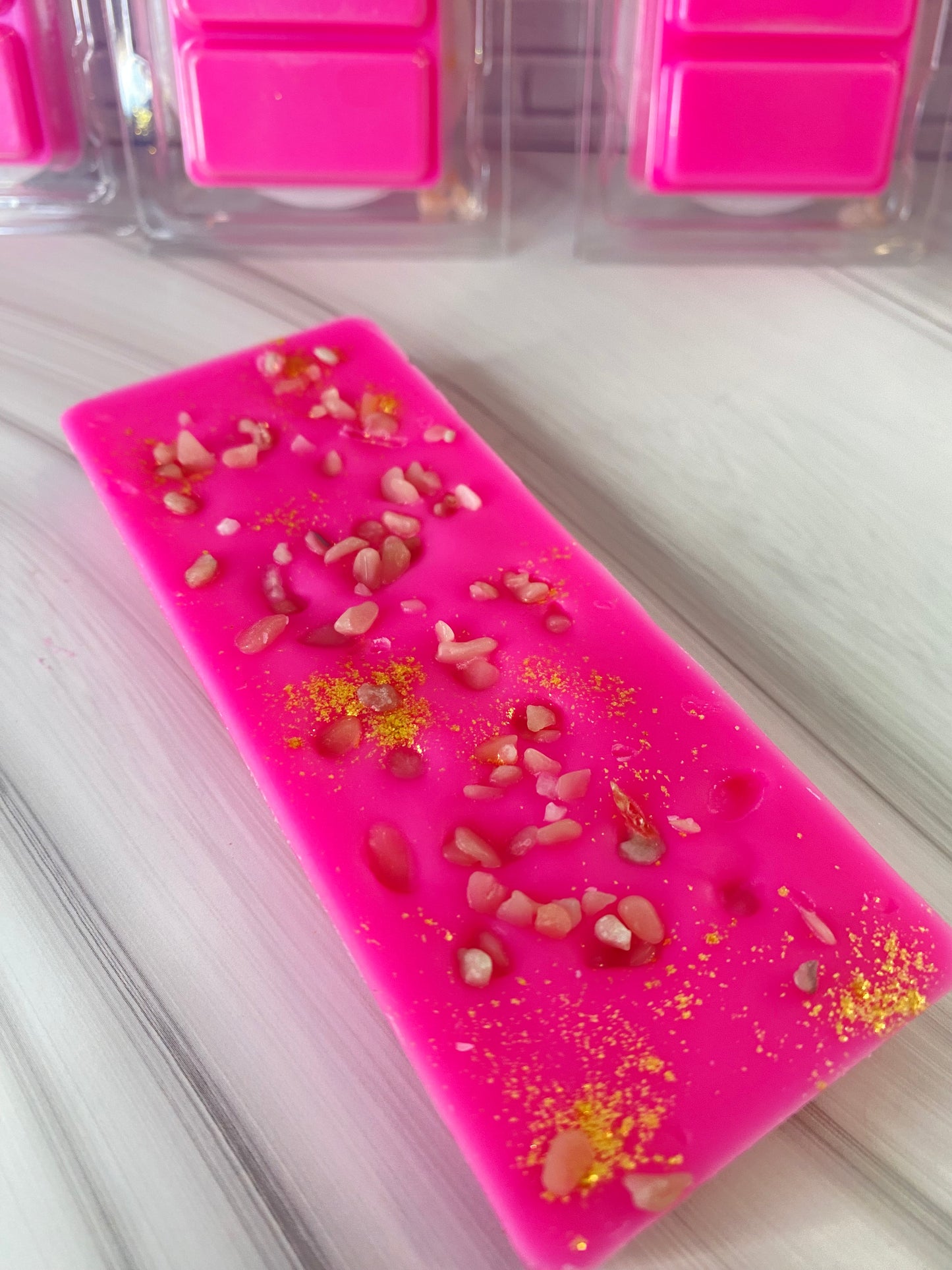 Melts / Duftwachs für Duftlampe - Pinker Pfeffer &  Rose, mit Pinker Opal Kristallen, 50g