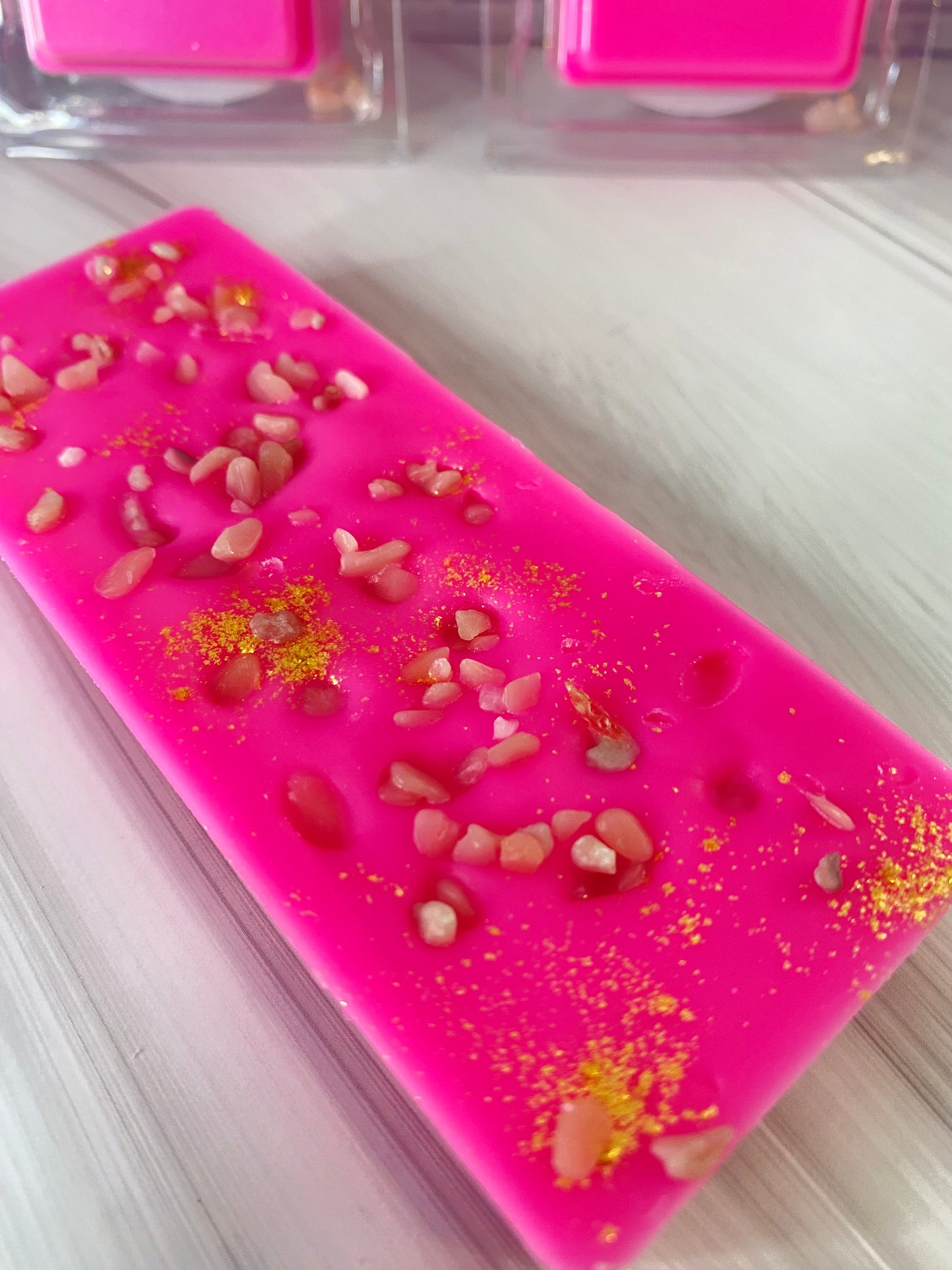 Melts / Duftwachs für Duftlampe - Pinker Pfeffer &  Rose, mit Pinker Opal Kristallen, 50g