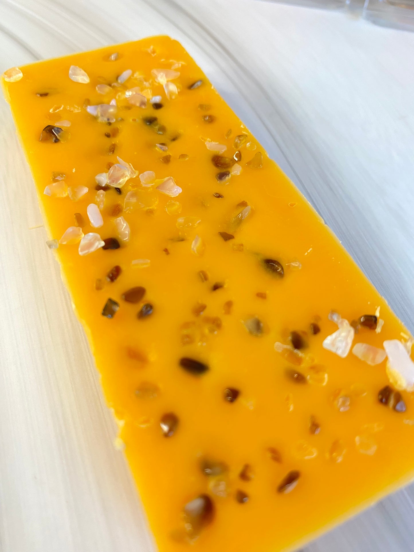 Melts / Duftwachs für Duftlampe - Gewürzorange , mit Opalite und Rauchquarz - Kristallen, 50g