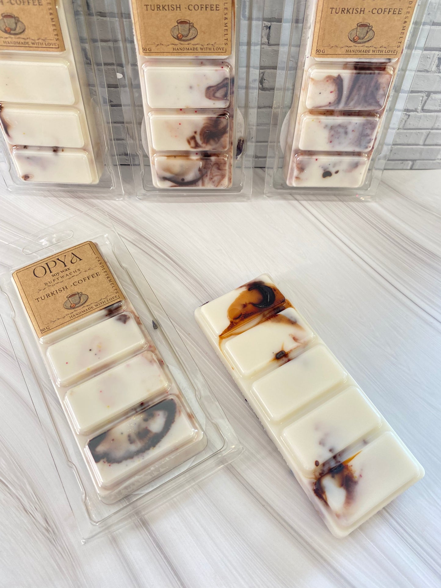 Melts / Duftwachs für Duftlampe  - Turkish Coffee  mit Opalith und Sodalith Kristallen,50 g