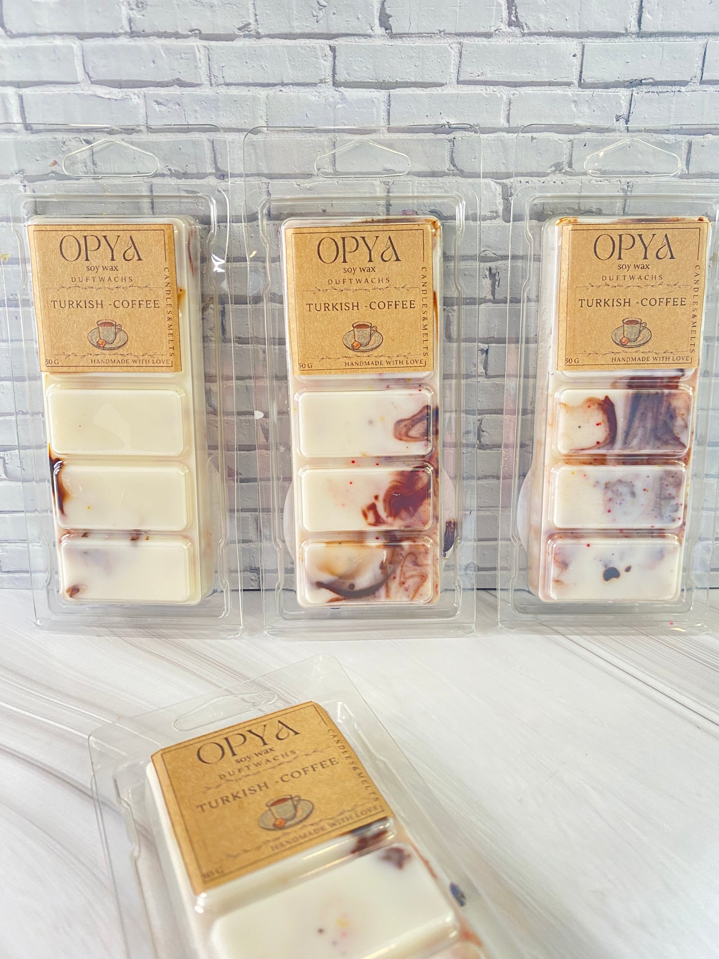 Melts / Duftwachs für Duftlampe  - Turkish Coffee  mit Opalith und Sodalith Kristallen,50 g