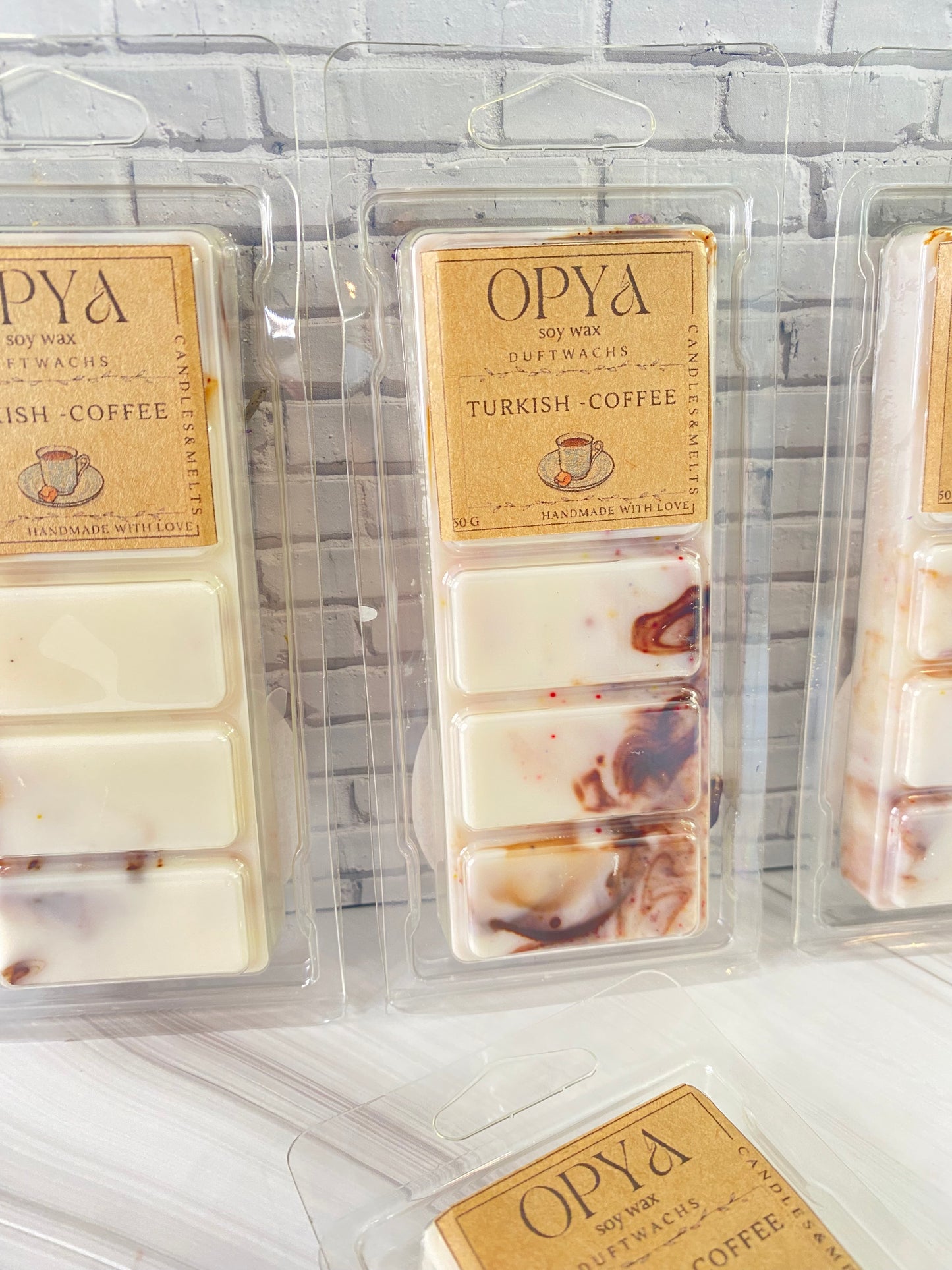 Melts / Duftwachs für Duftlampe  - Turkish Coffee  mit Opalith und Sodalith Kristallen,50 g