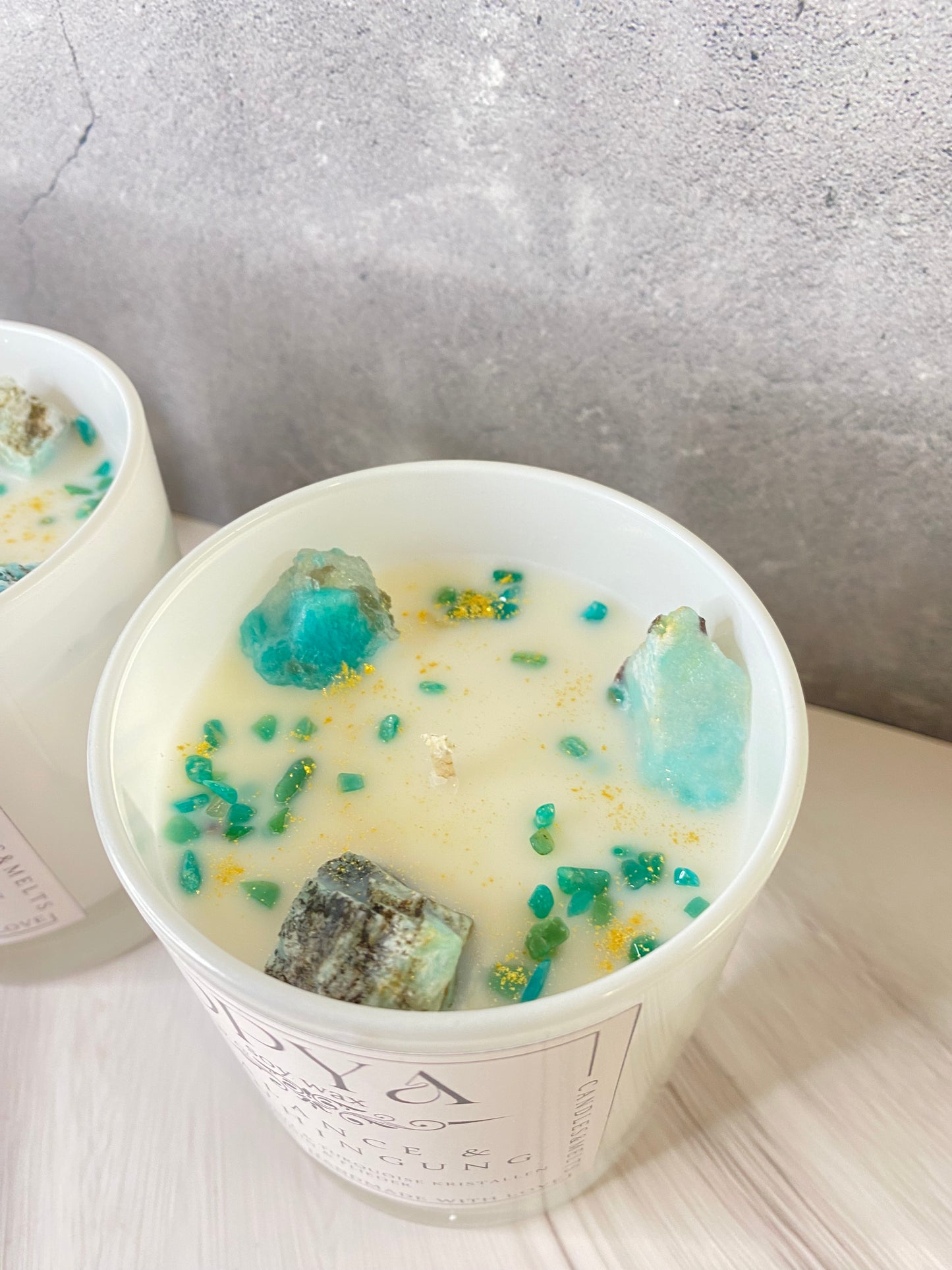 Kristallkerze " Balance & Beruhigung " , in dem Duft Jasmin & Flieder