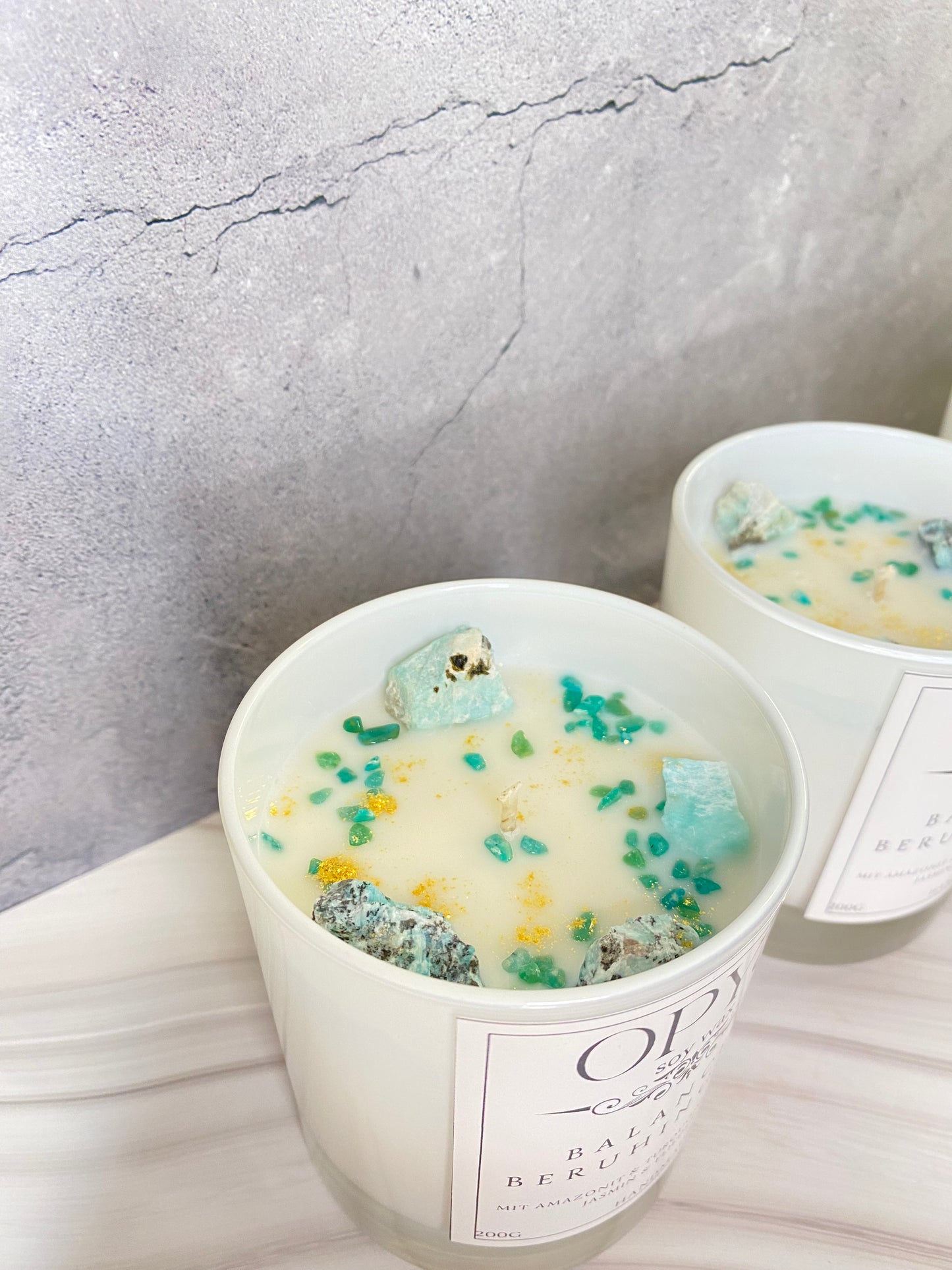 Kristallkerze " Balance & Beruhigung " , in dem Duft Jasmin & Flieder