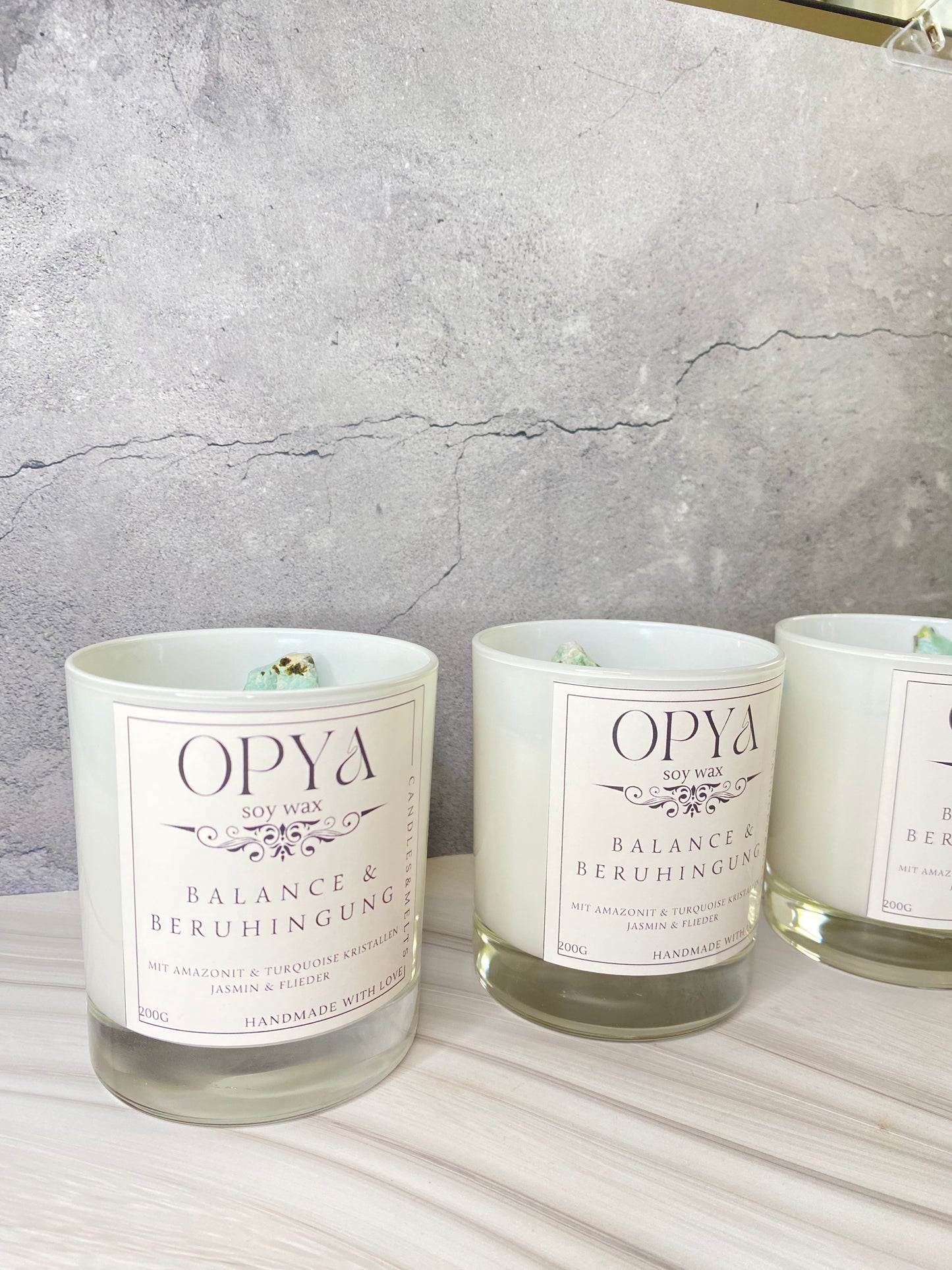 Kristallkerze " Balance & Beruhigung " , in dem Duft Jasmin & Flieder