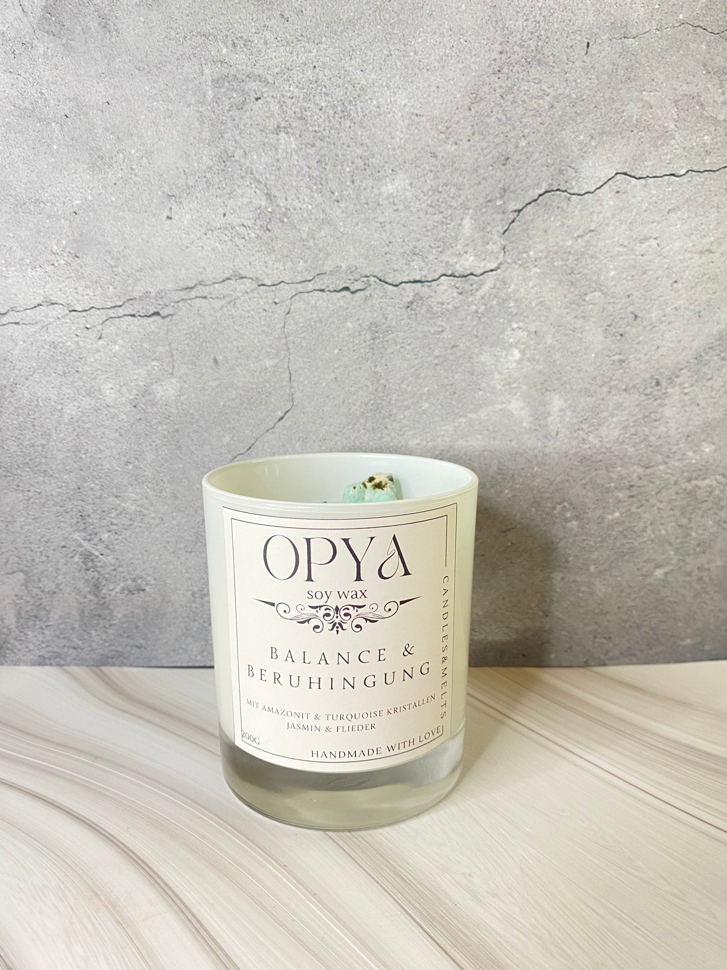Kristallkerze " Balance & Beruhigung " , in dem Duft Jasmin & Flieder
