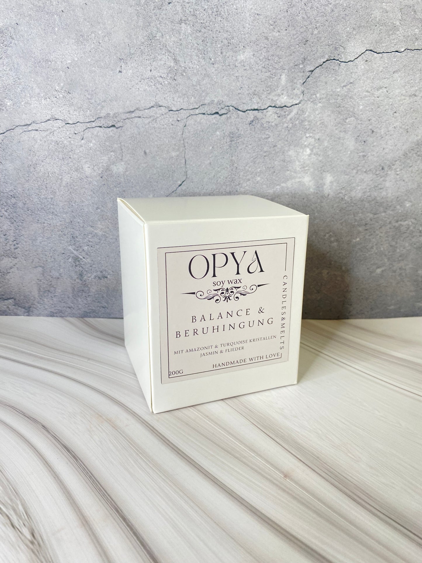 Kristallkerze " Balance & Beruhigung " , in dem Duft Jasmin & Flieder