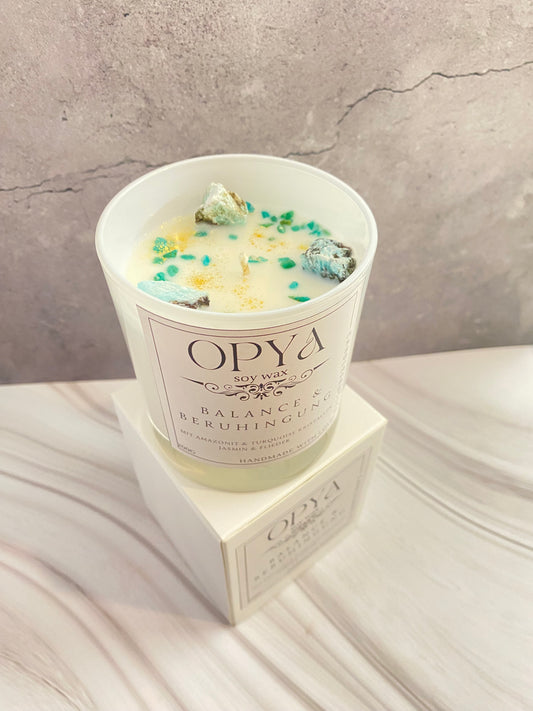 Kristallkerze " Balance & Beruhigung " , in dem Duft Jasmin & Flieder