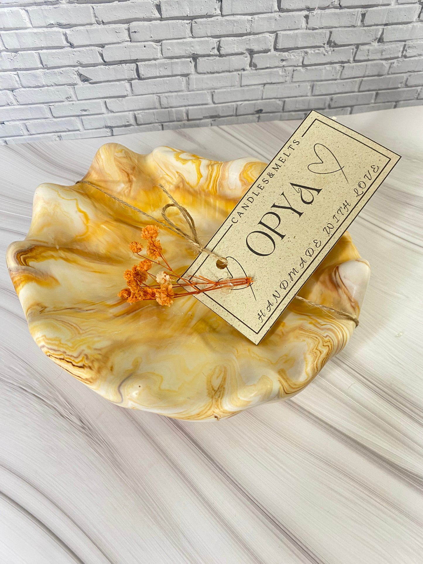 🐚 Muschel-Tablett aus Jesin – Haselnuss & Karamell | Handgegossen &  Einzigartig