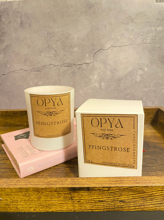 Rosé Duftkerze Pfingstrose 145 g  – Nachhaltige Sojawachs-Kerze | Handmade
