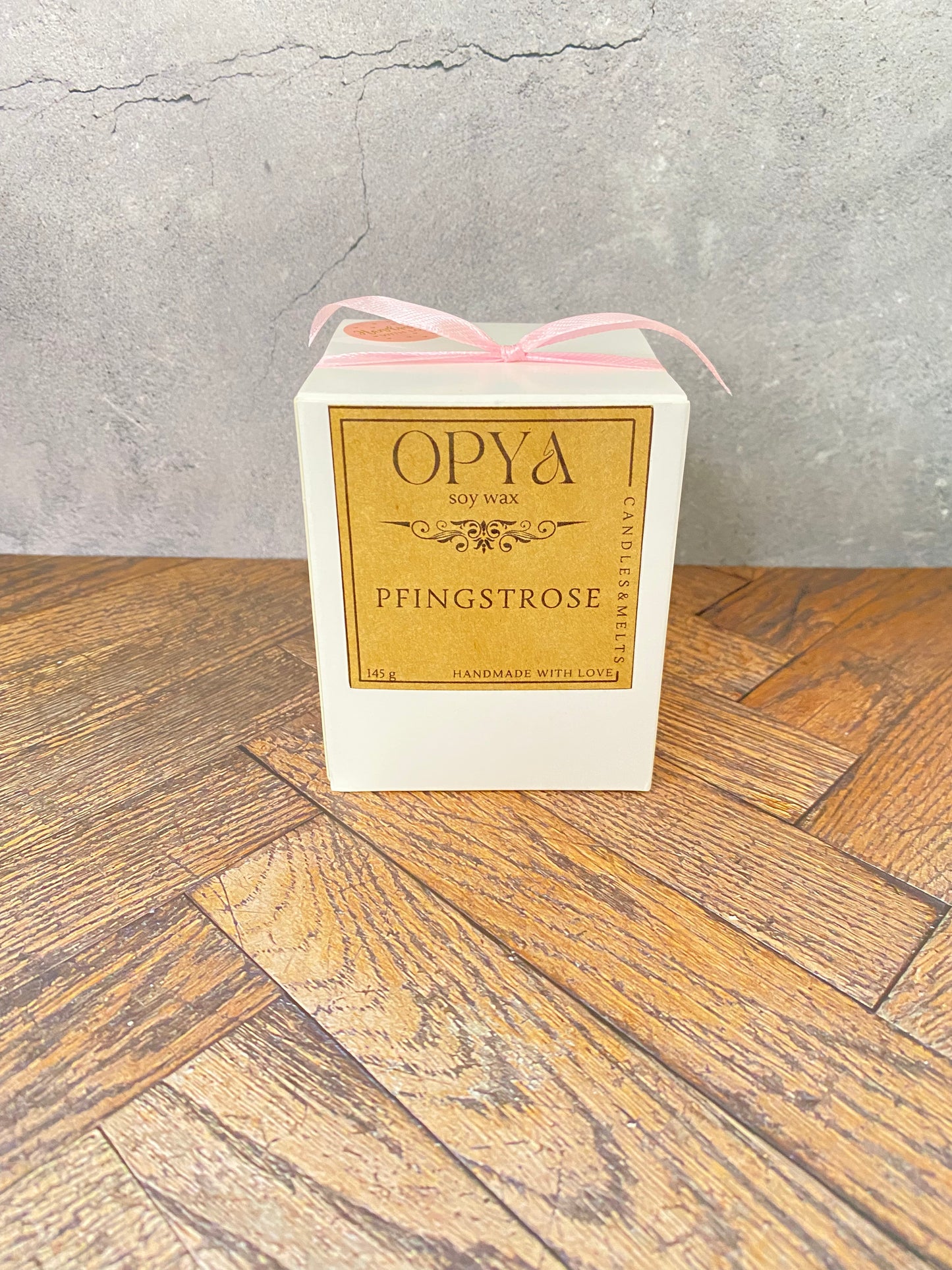 Rosé Duftkerze Pfingstrose 145 g  – Nachhaltige Sojawachs-Kerze | Handmade