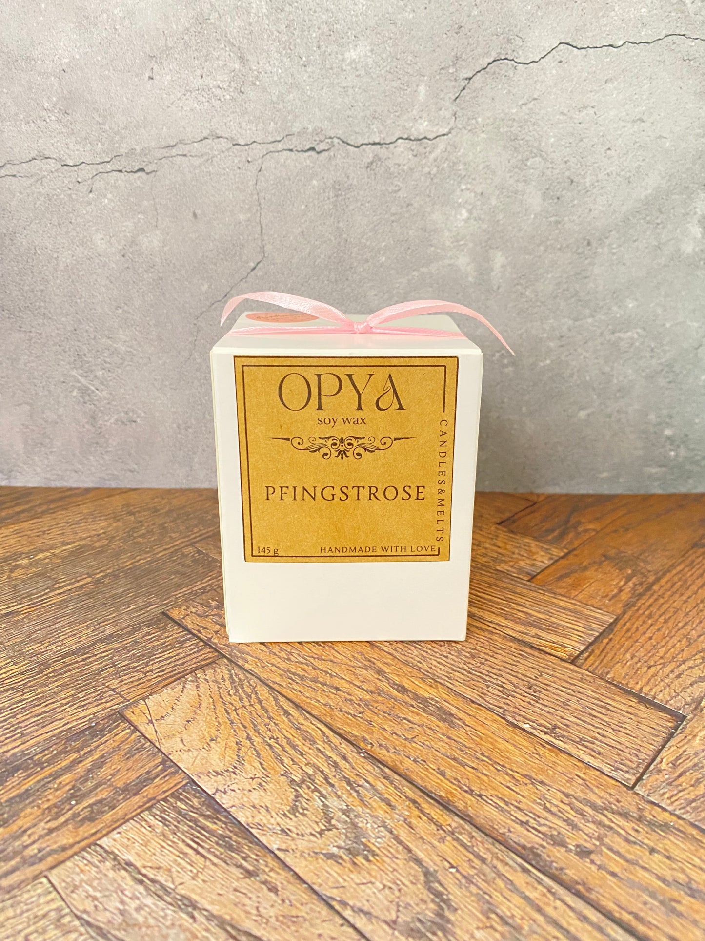 Rosé Duftkerze Pfingstrose 145 g  – Nachhaltige Sojawachs-Kerze | Handmade