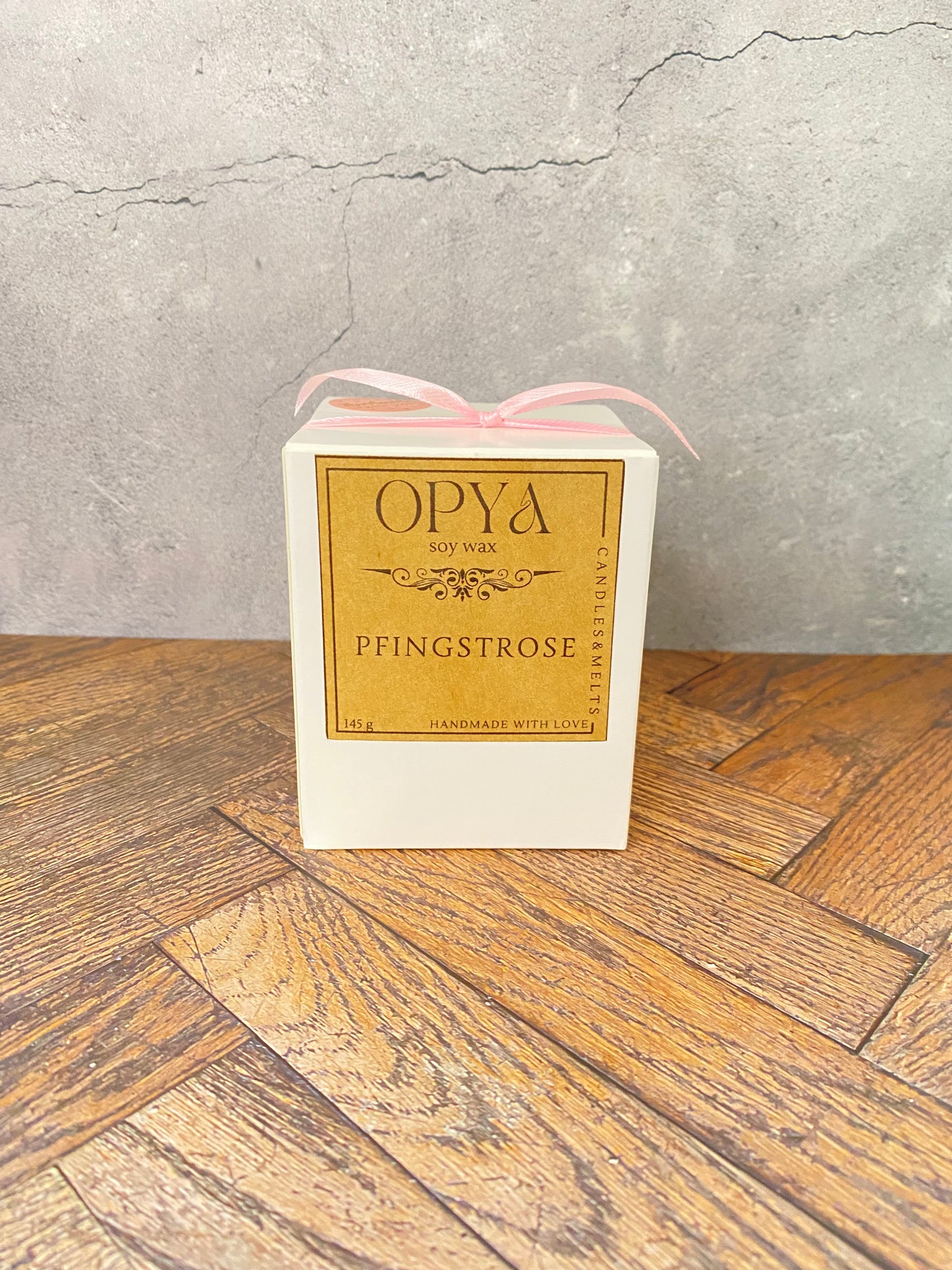 Rosé Duftkerze Pfingstrose 145 g  – Nachhaltige Sojawachs-Kerze | Handmade