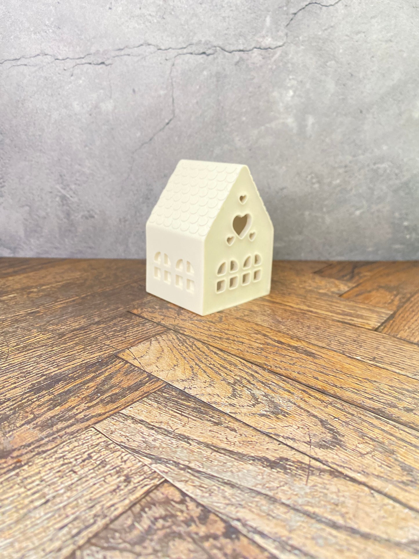 🕯️ Handgemachtes Jesin-Deko Häuschen – mit Herz &  Fenster, perfekt für LED-Teelichter