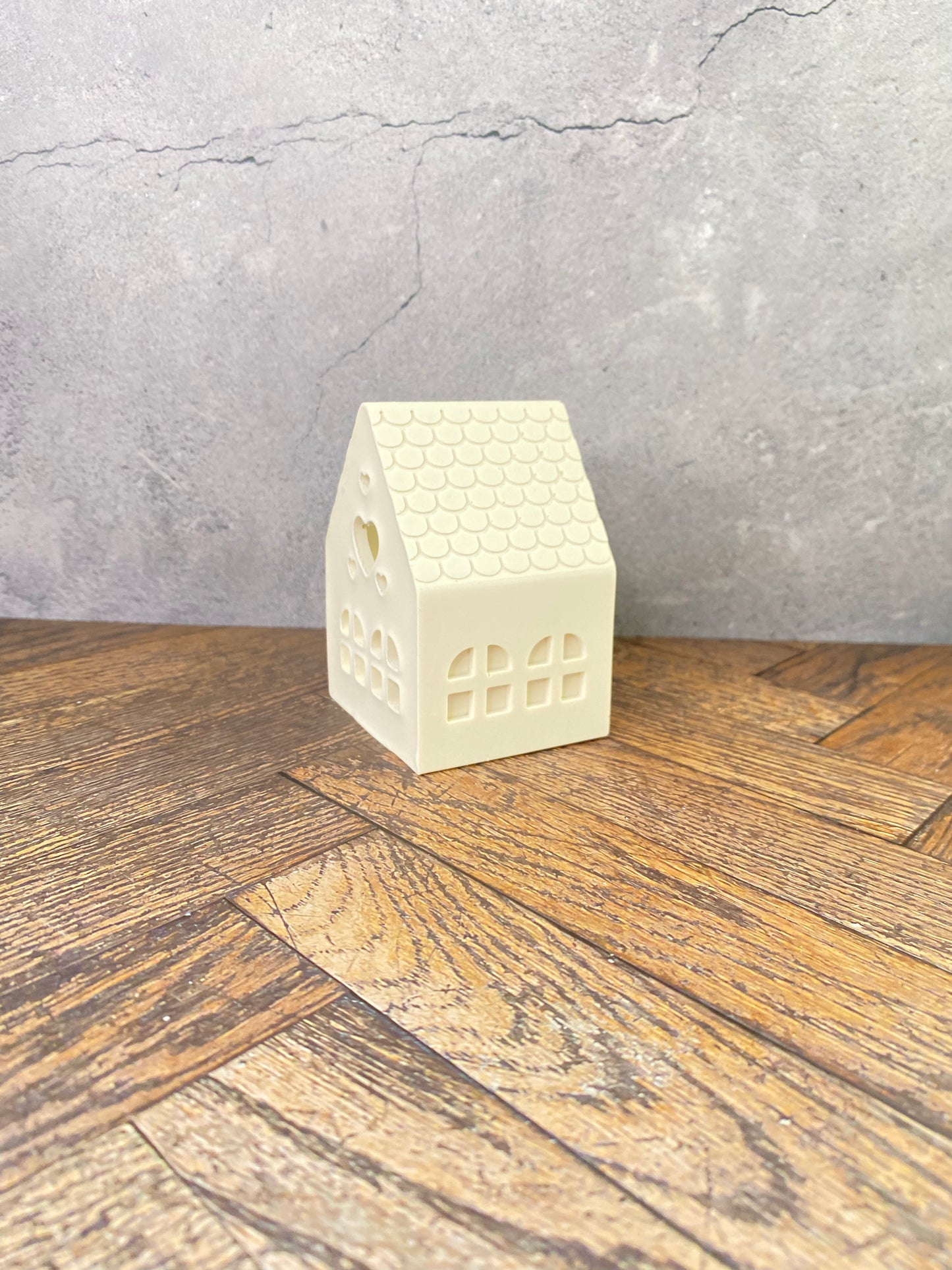 🕯️ Handgemachtes Jesin-Deko Häuschen – mit Herz &  Fenster, perfekt für LED-Teelichter