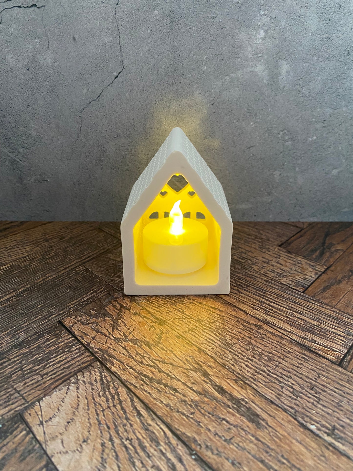 🕯️ Handgemachtes Jesin-Deko Häuschen – mit Herz &  Fenster, perfekt für LED-Teelichter