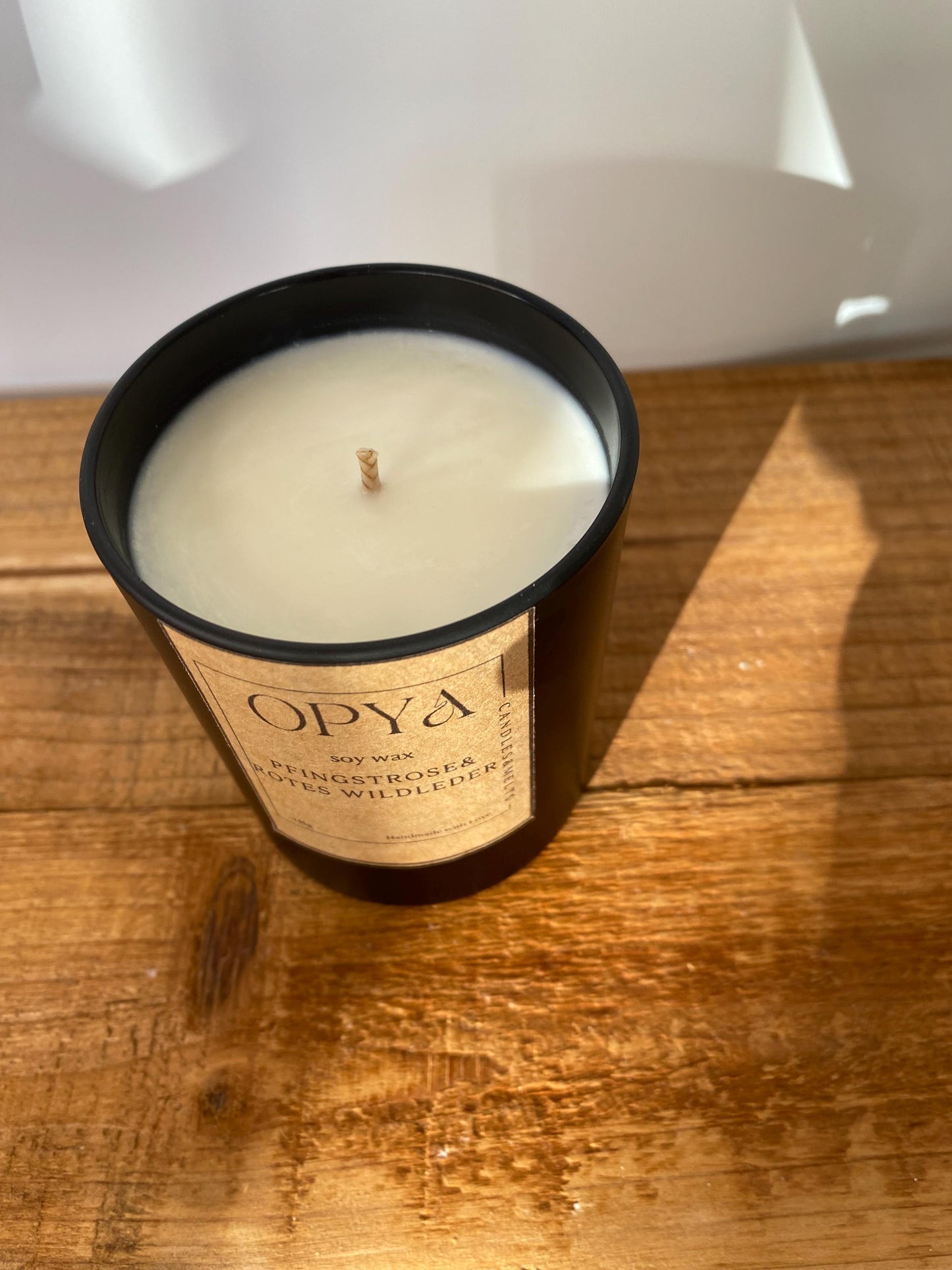 Duftkerze im Glas, " Pfingstrose & Rotes Wildleder " 145 Gramm