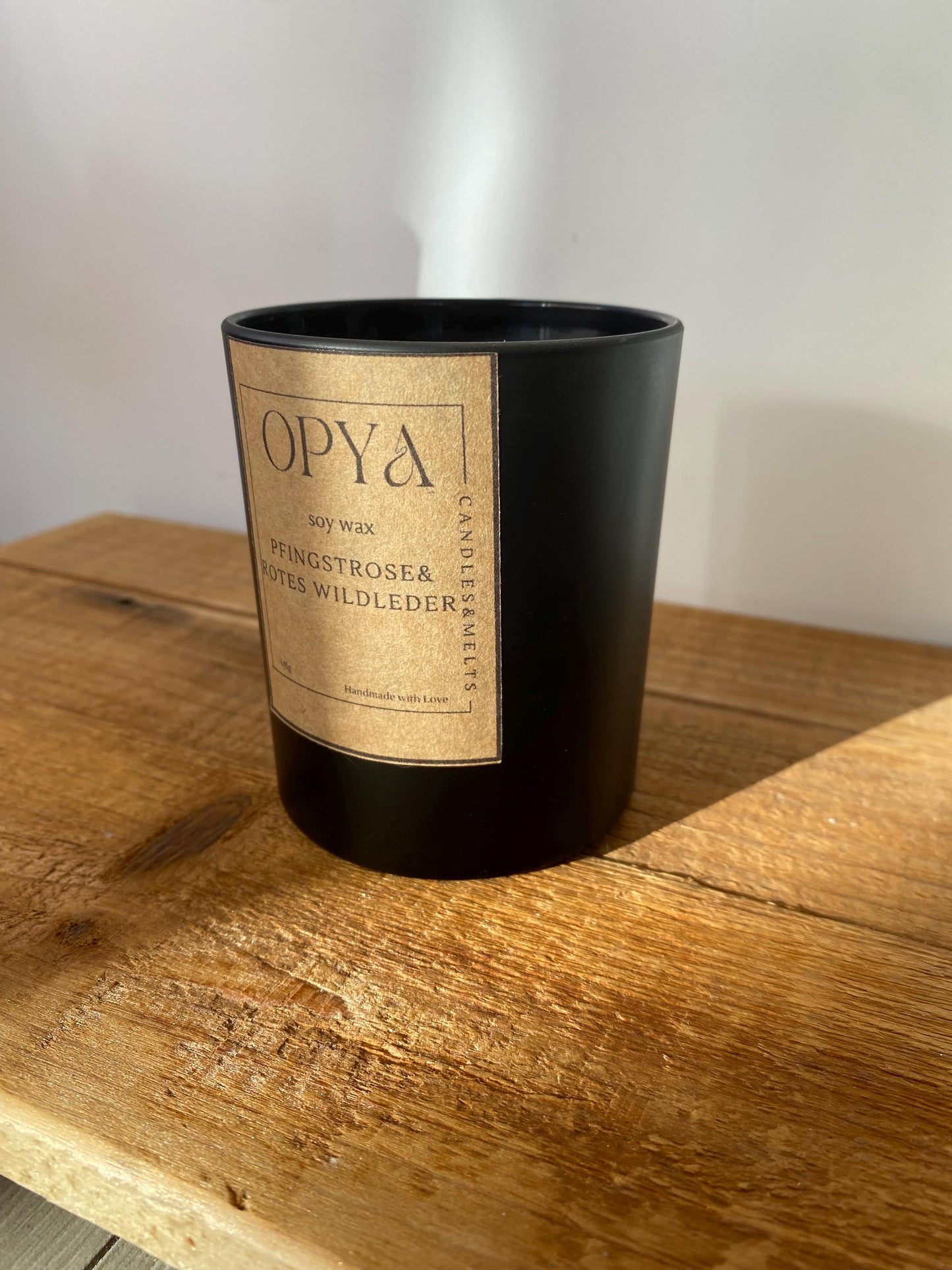 Duftkerze im Glas, " Pfingstrose & Rotes Wildleder " 145 Gramm