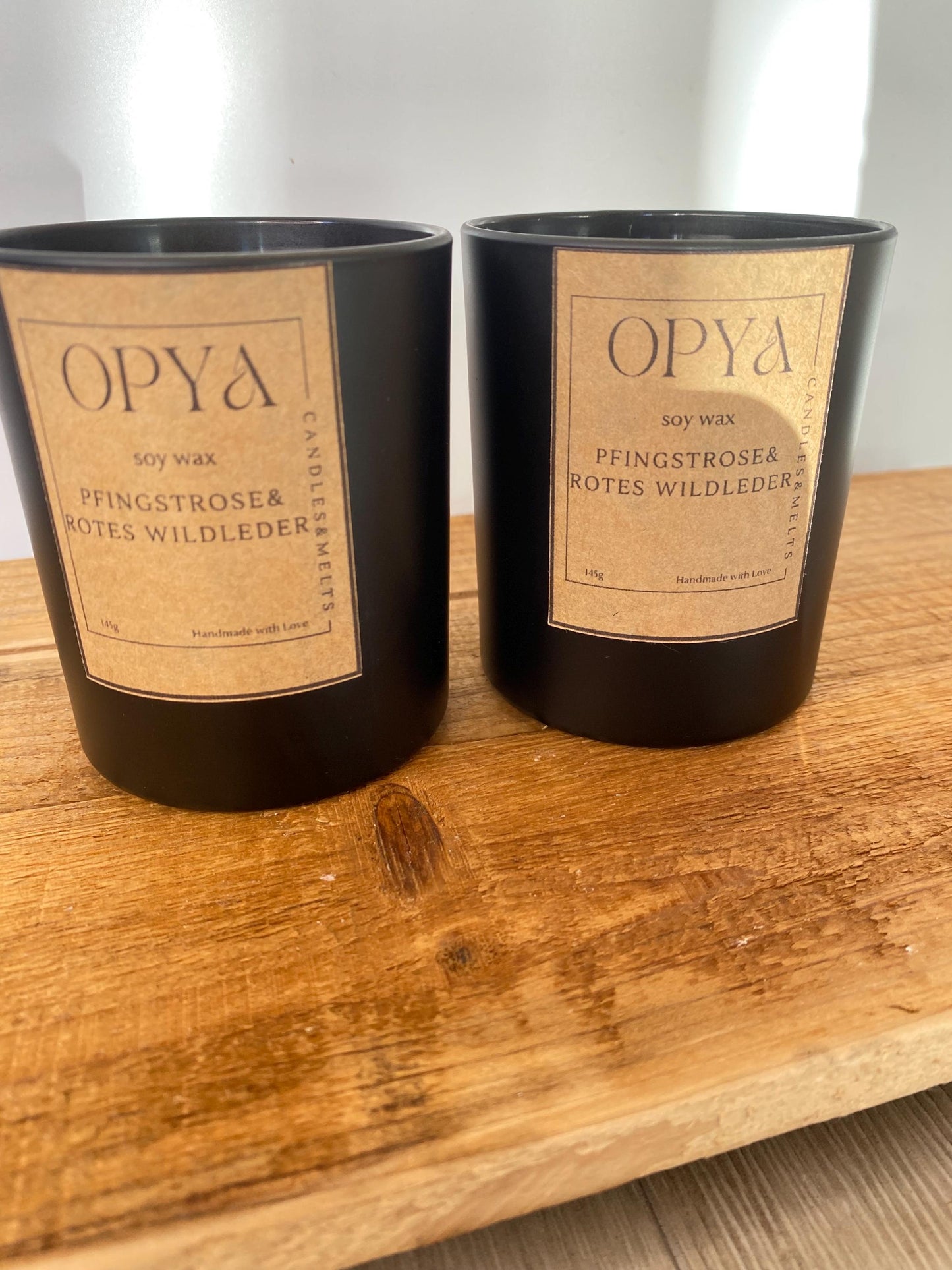 Duftkerze im Glas, " Pfingstrose & Rotes Wildleder " 145 Gramm