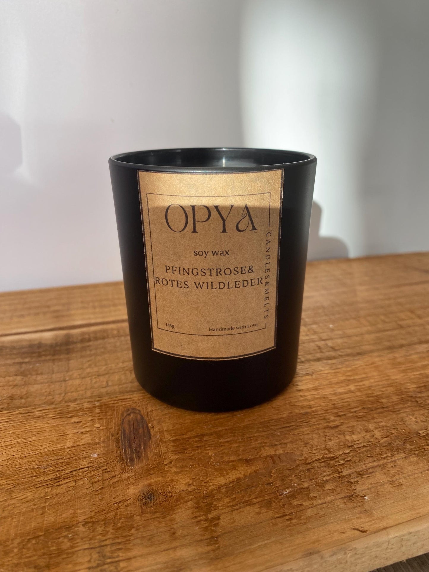 Duftkerze im Glas, " Pfingstrose & Rotes Wildleder " 145 Gramm