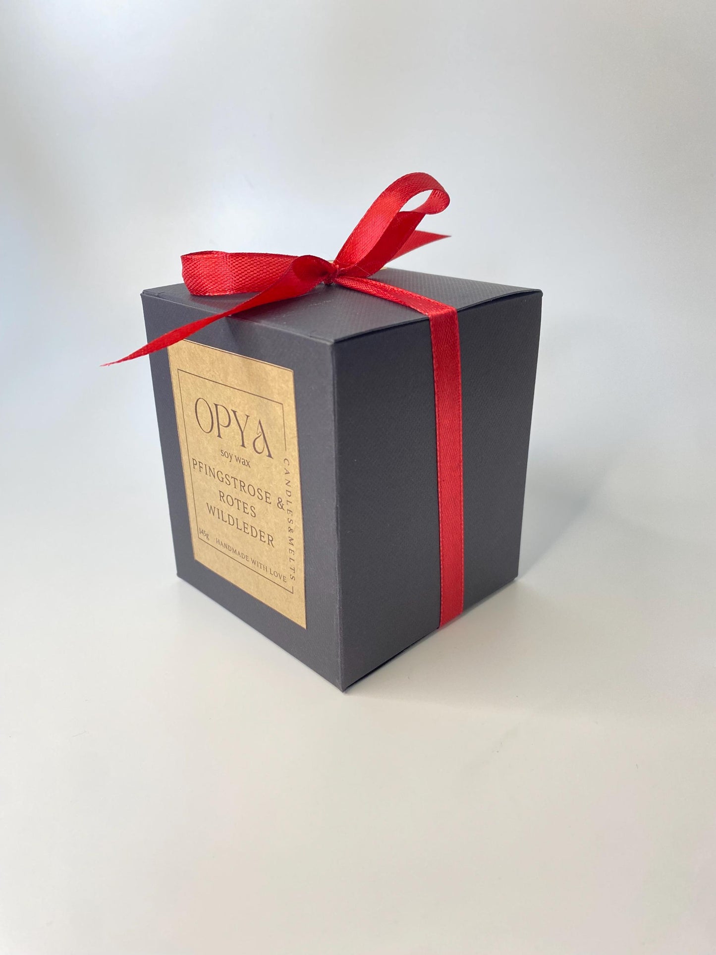 Duftkerze im Glas, " Pfingstrose & Rotes Wildleder " 145 Gramm