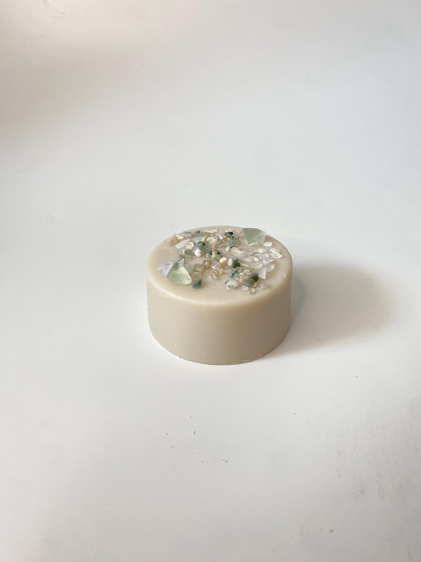 Kristall-Duft-Ritualkerze  - mit Moosachat & Blauem Spitzenachat ,Dark Musk,Handgegossen