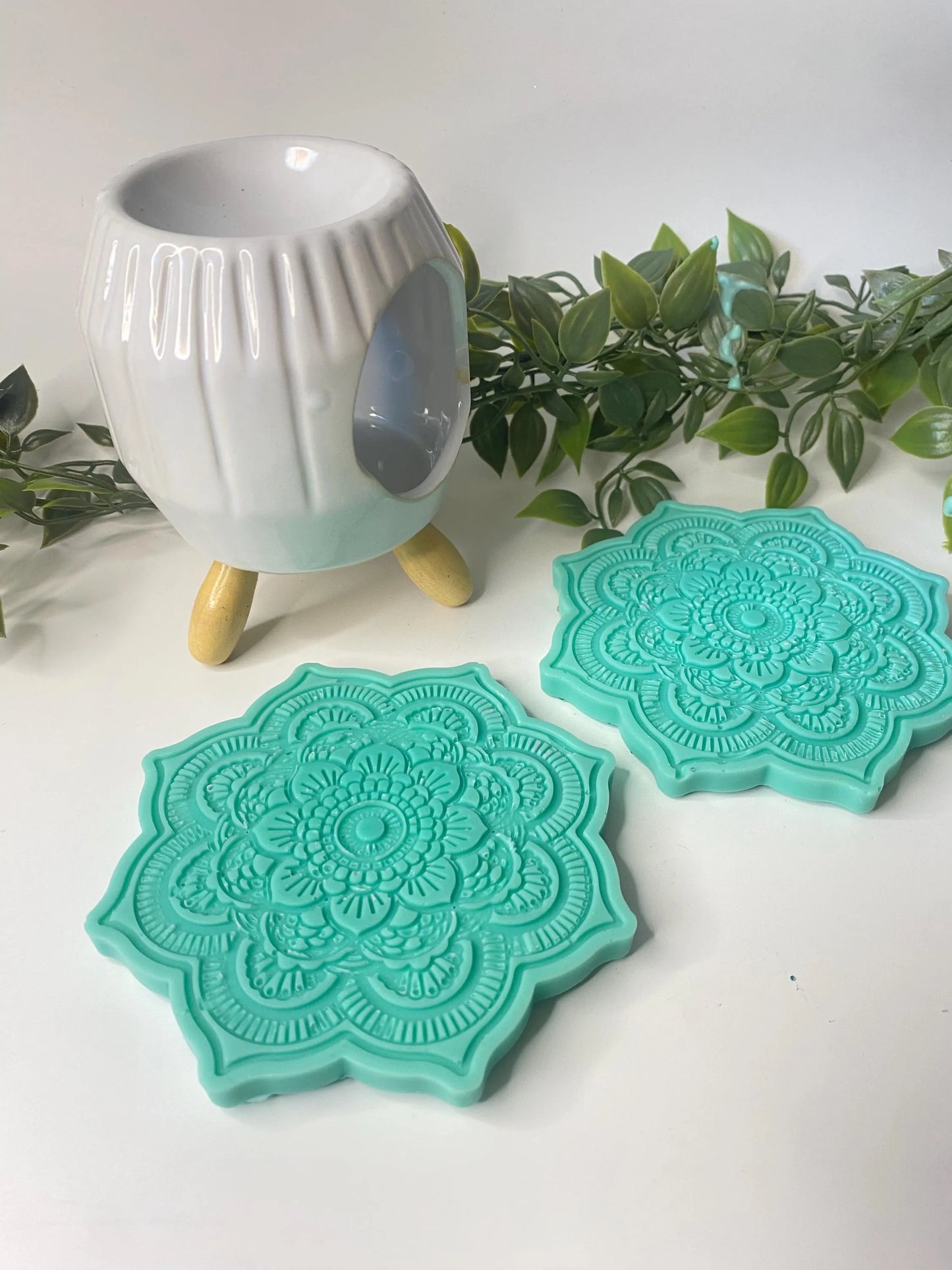 Wachsmelt / Duftwachs für Duftlampe mit   " Amazonit - Kristallen "  Türkis