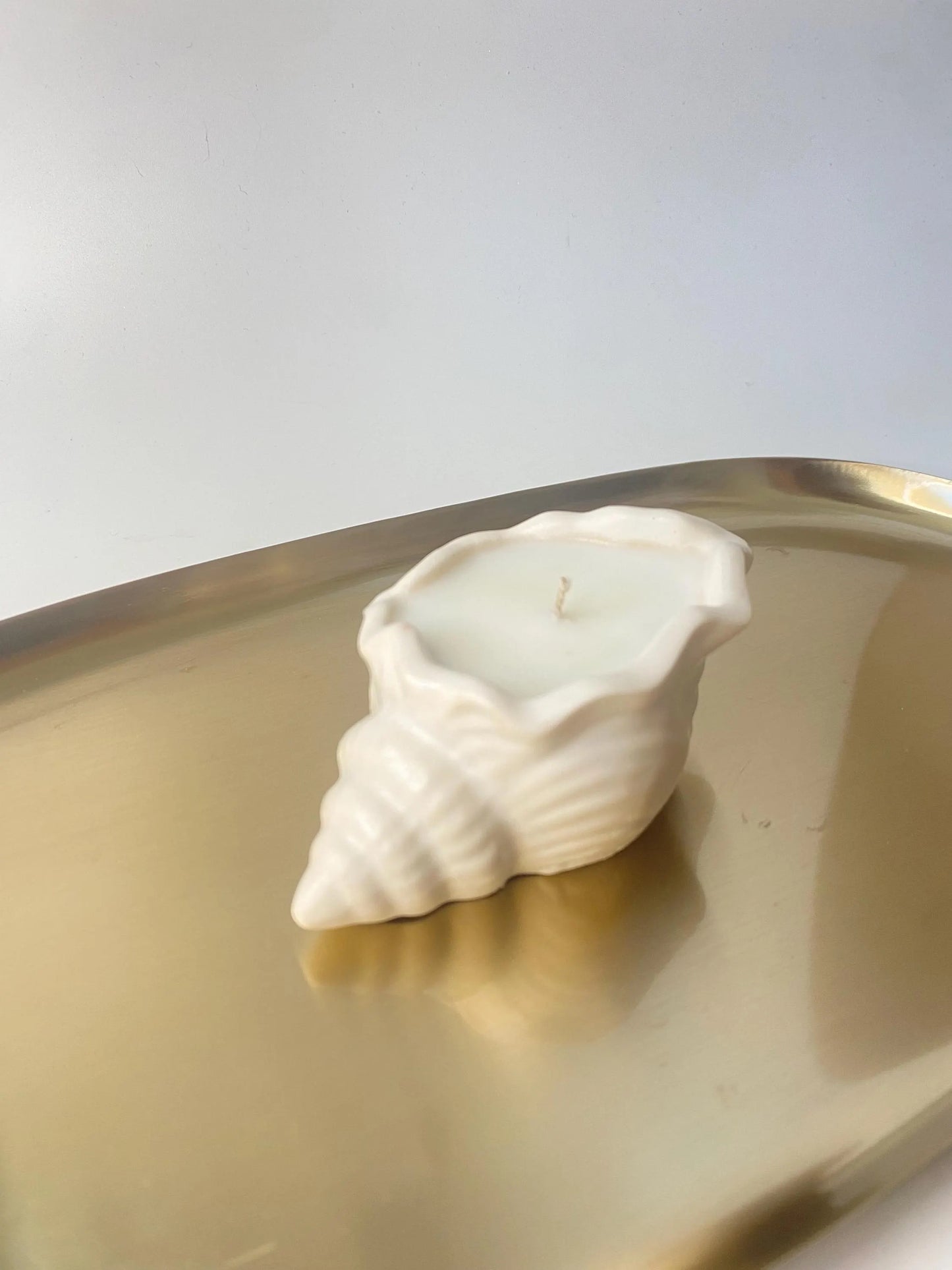 Wunderschöne Muschelkerze , Sojawachs, Handgegossen in  Jesin  / Duft Pfingstrose & Rotes Wildleder