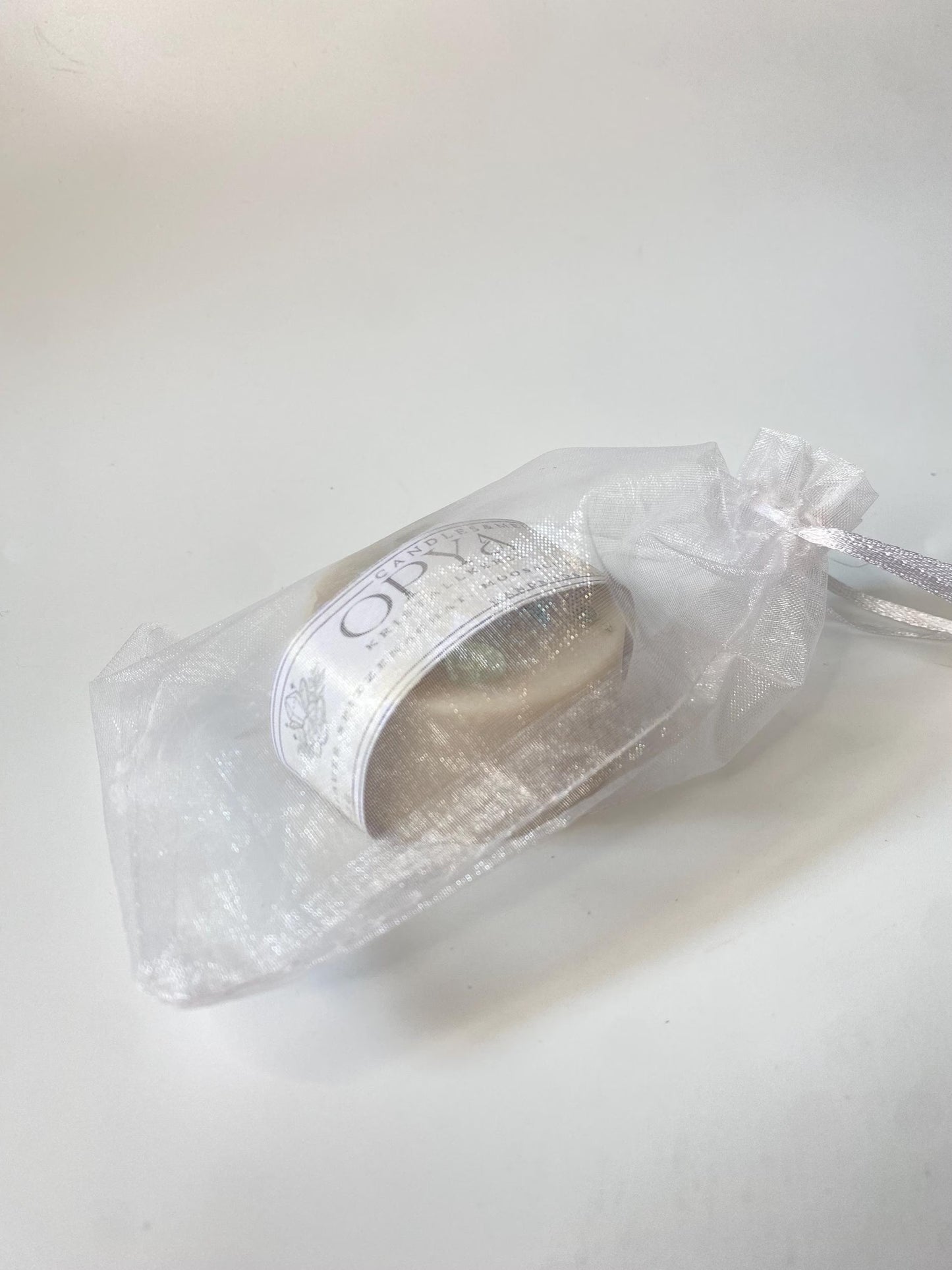 Kristall-Duft-Ritualkerze  - mit Moosachat & Blauem Spitzenachat ,Dark Musk,Handgegossen